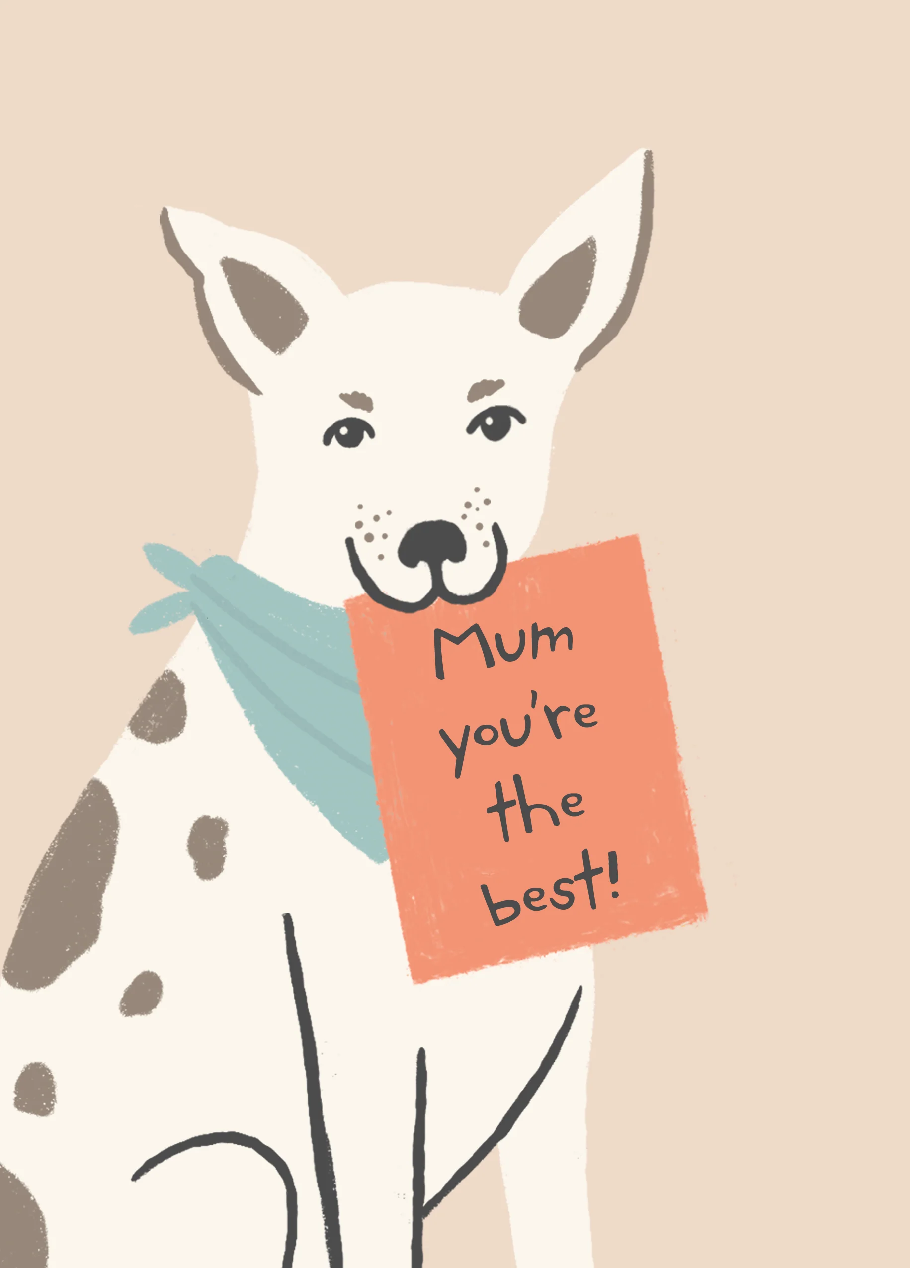 Personalised Editable Dog Illustration Mother's Day Card