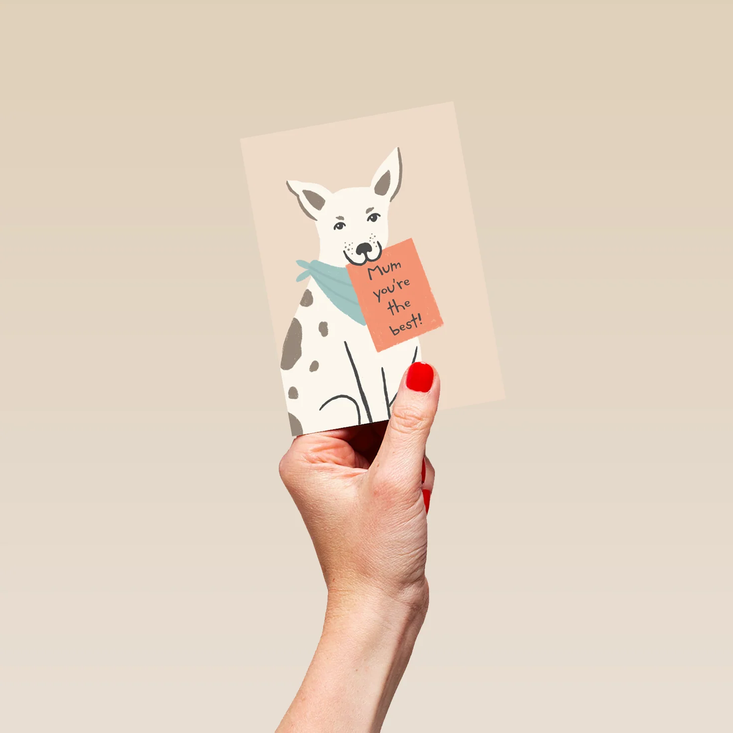 Personalised Editable Dog Illustration Mother's Day Card - Image 4