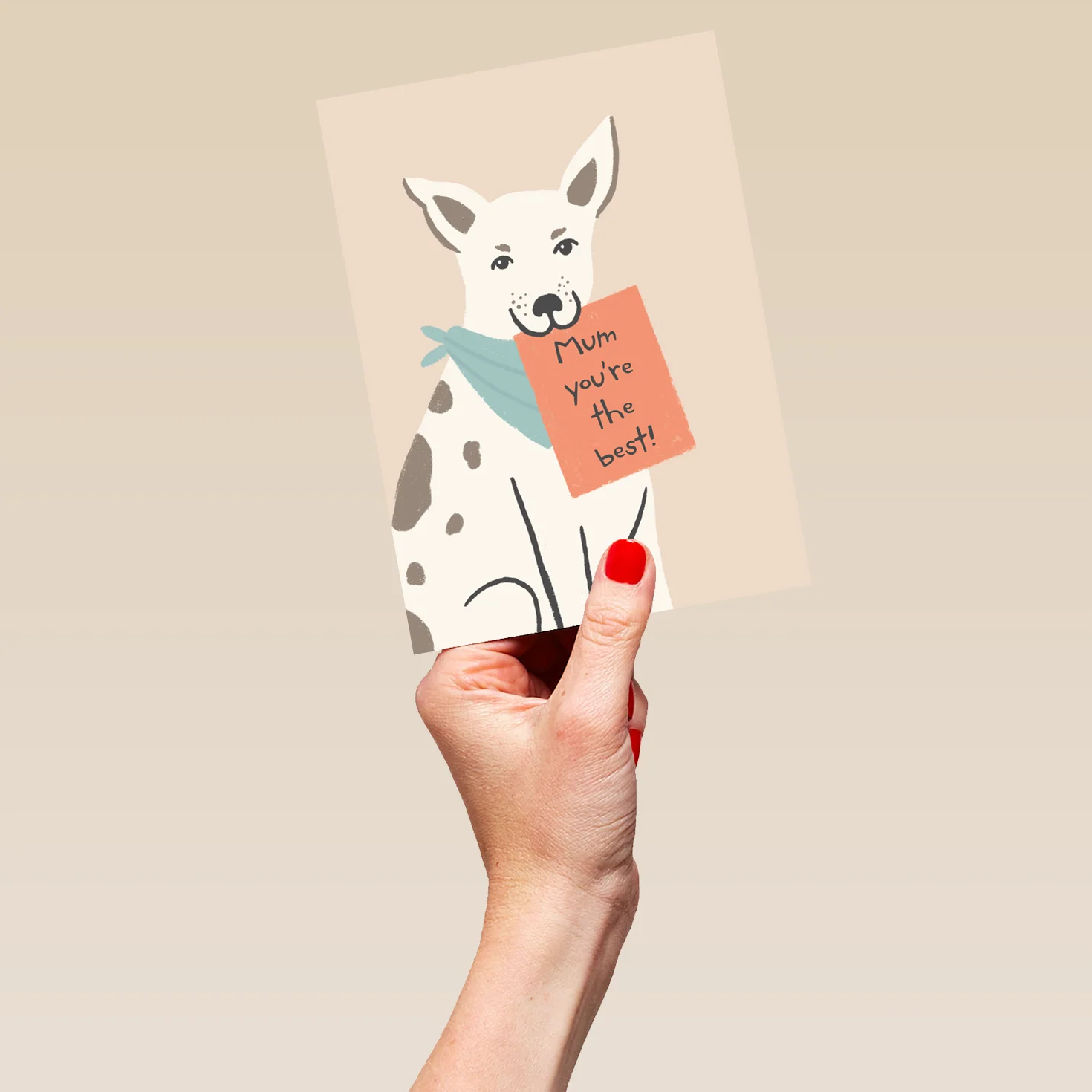 Personalised Editable Dog Illustration Mother's Day Card - Image 5