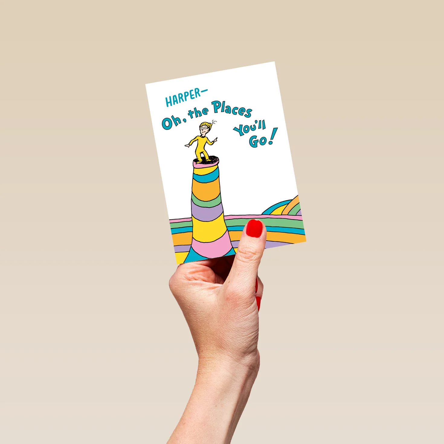 Personalised & Editable Dr Seuss Oh, The Places You'll Go Birthday Card - Image 4