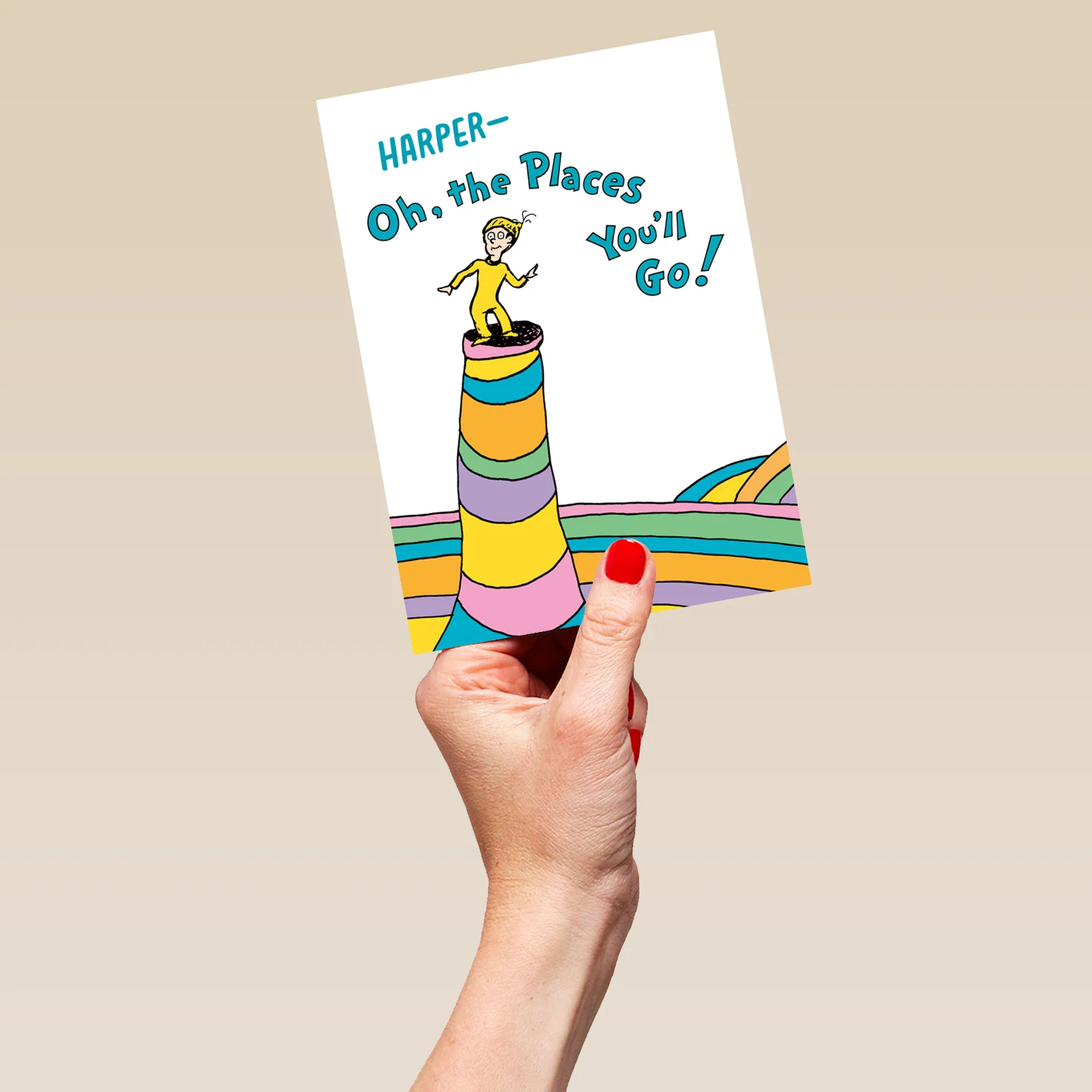 Personalised & Editable Dr Seuss Oh, The Places You'll Go Birthday Card - Image 5