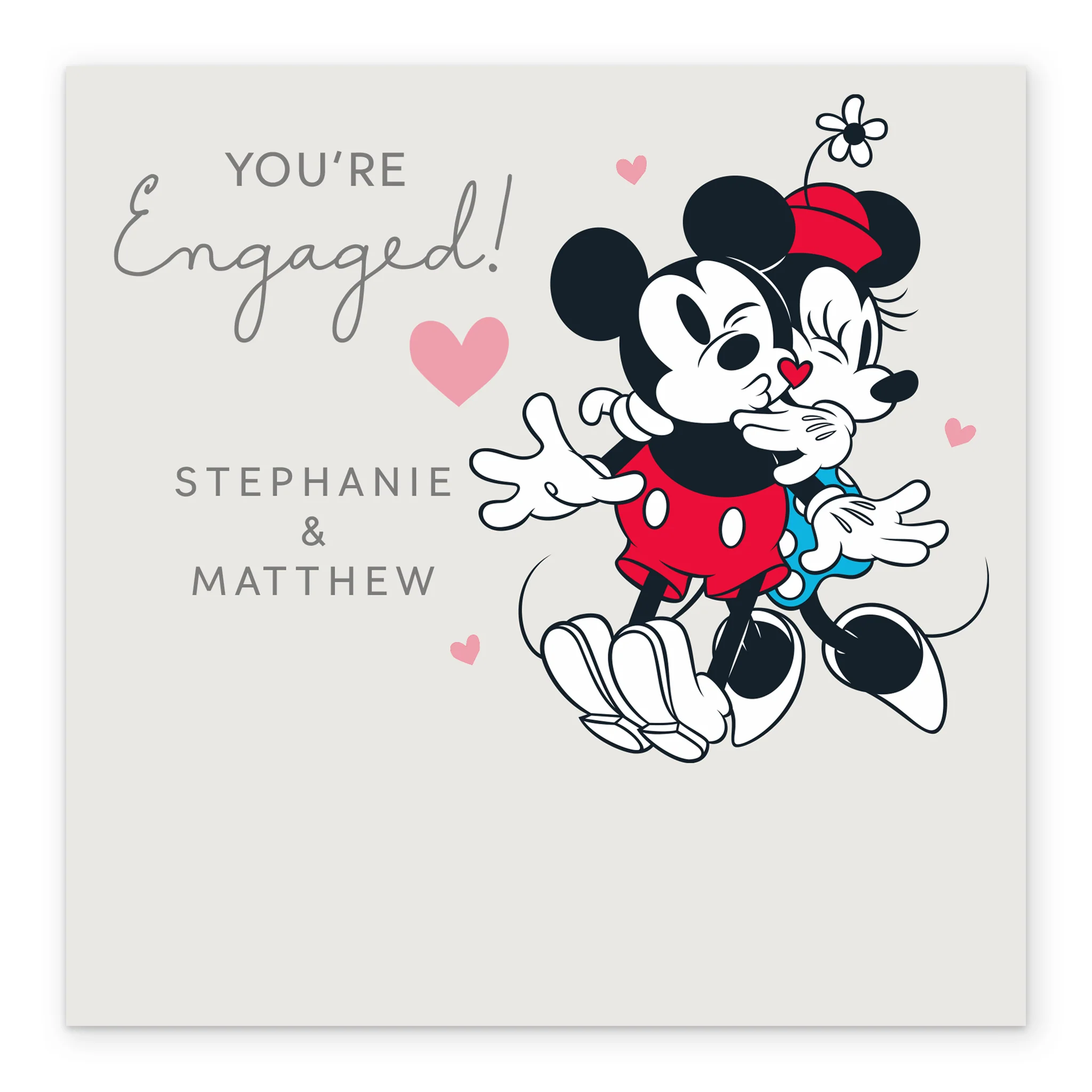 Personalised Editable Engagement Card - Disney Mickey & Minnie Mouse Design - Image 2