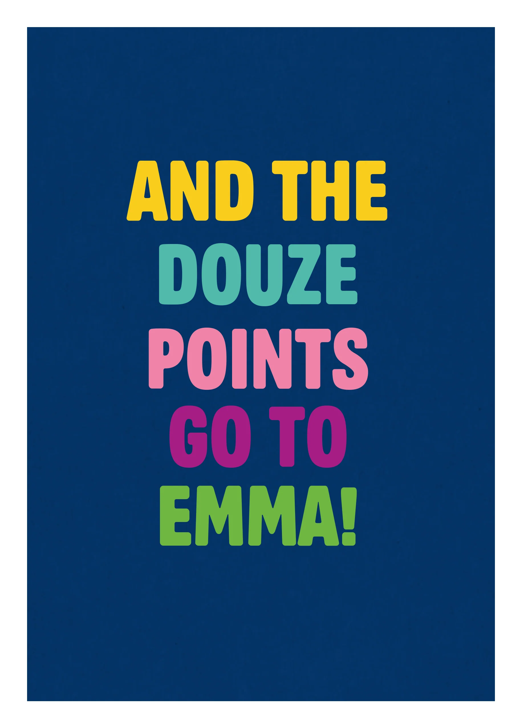 Personalised & Editable Europe Song Contest Douze Points Birthday Card