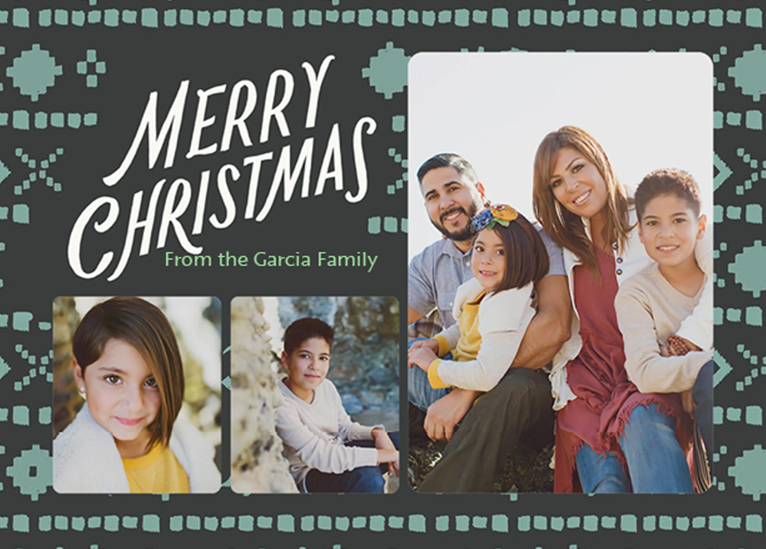 Personalised & Editable Family Photo Upload Christmas Card