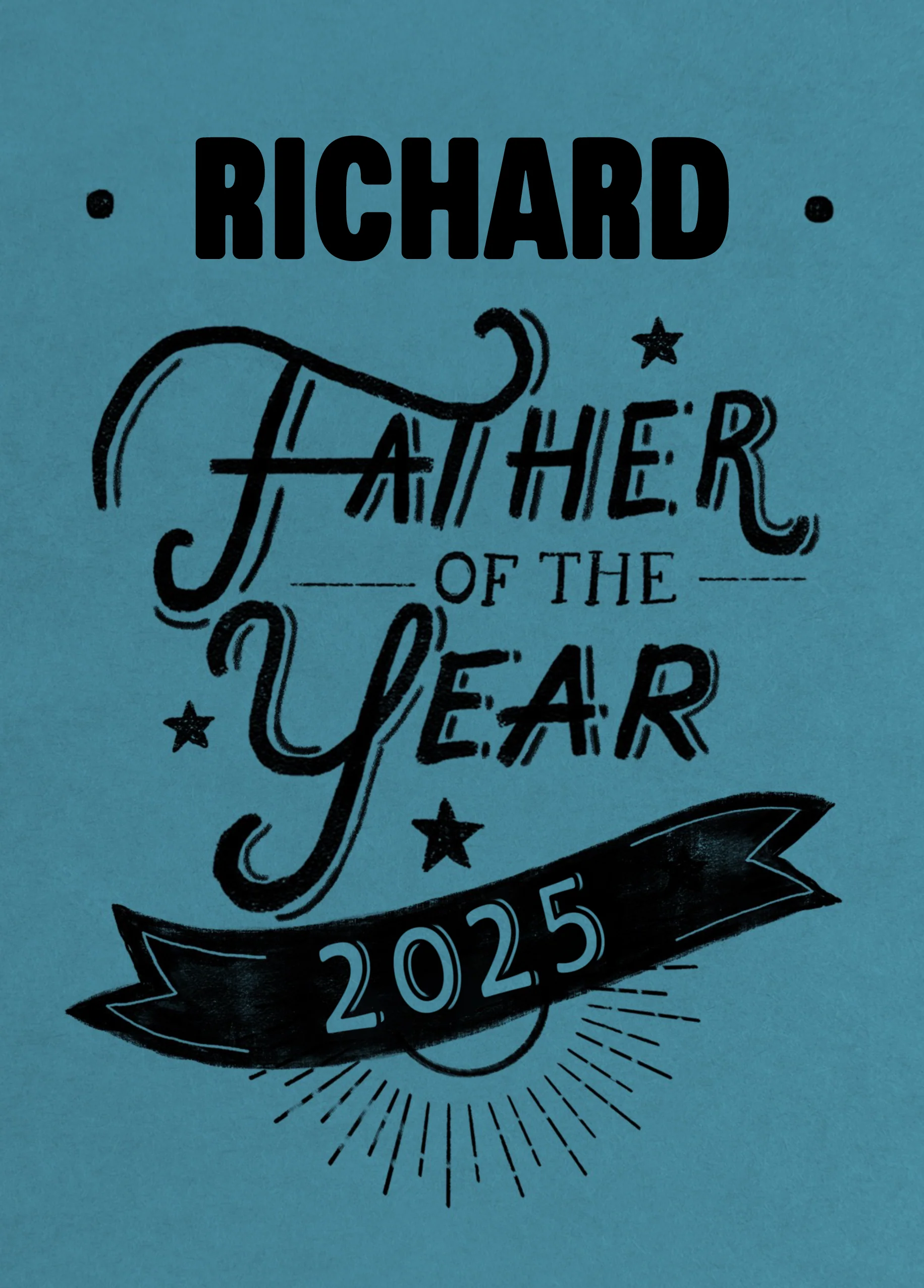 Personalised Editable Father Of Year Father's Day Card