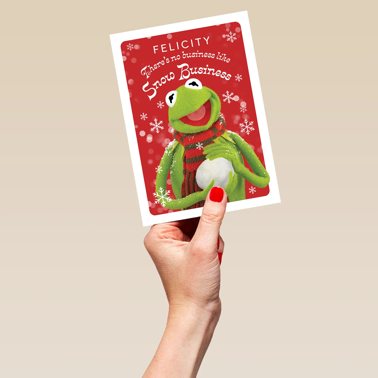 Personalised Editable Festive Kermit the Frog Christmas Card - Image 5