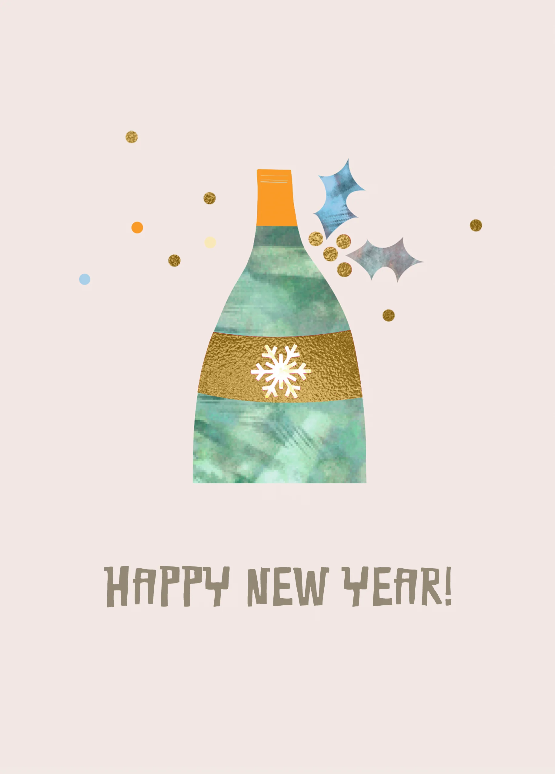 Personalised Editable Festive Prosecco New Year Card