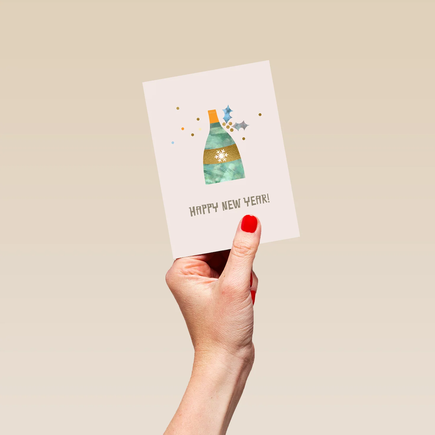 Personalised Editable Festive Prosecco New Year Card - Image 4