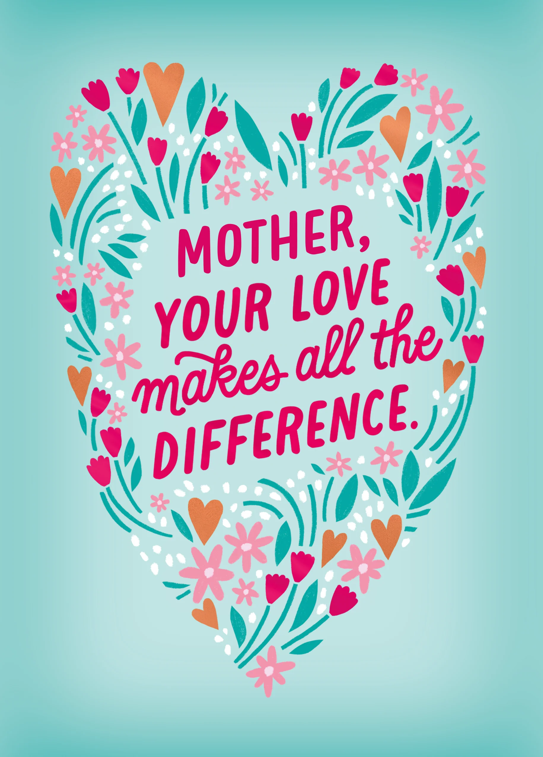 Personalised Editable Floral Heart Mother's Day Card