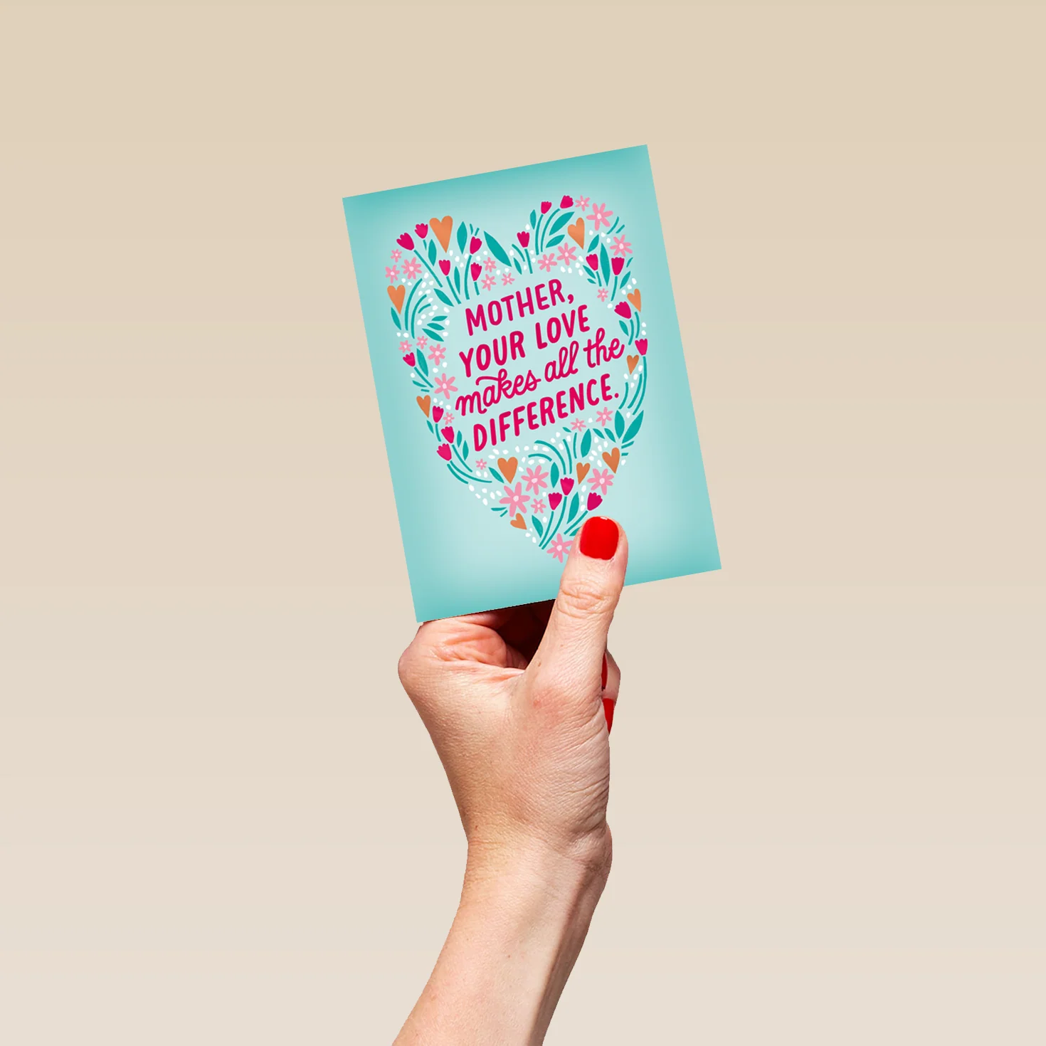 Personalised Editable Floral Heart Mother's Day Card - Image 4