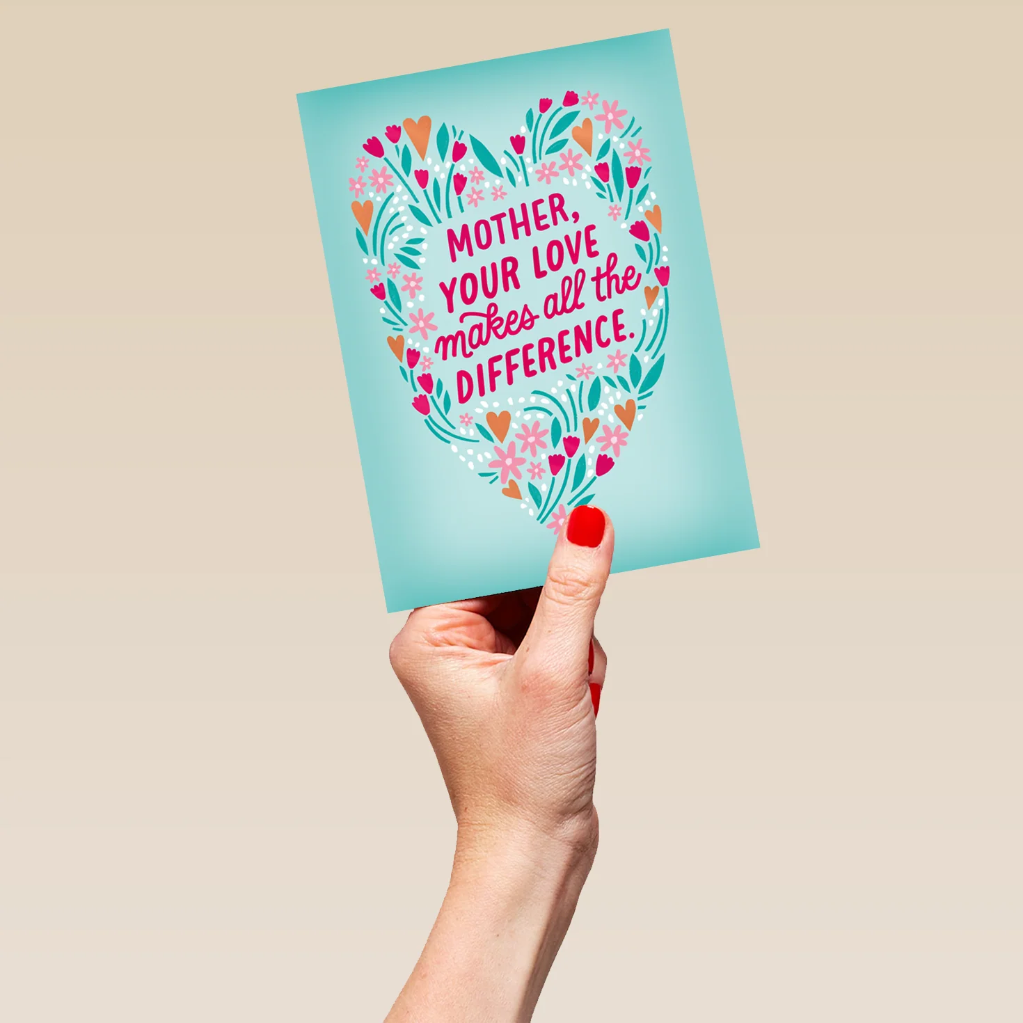 Personalised Editable Floral Heart Mother's Day Card - Image 5
