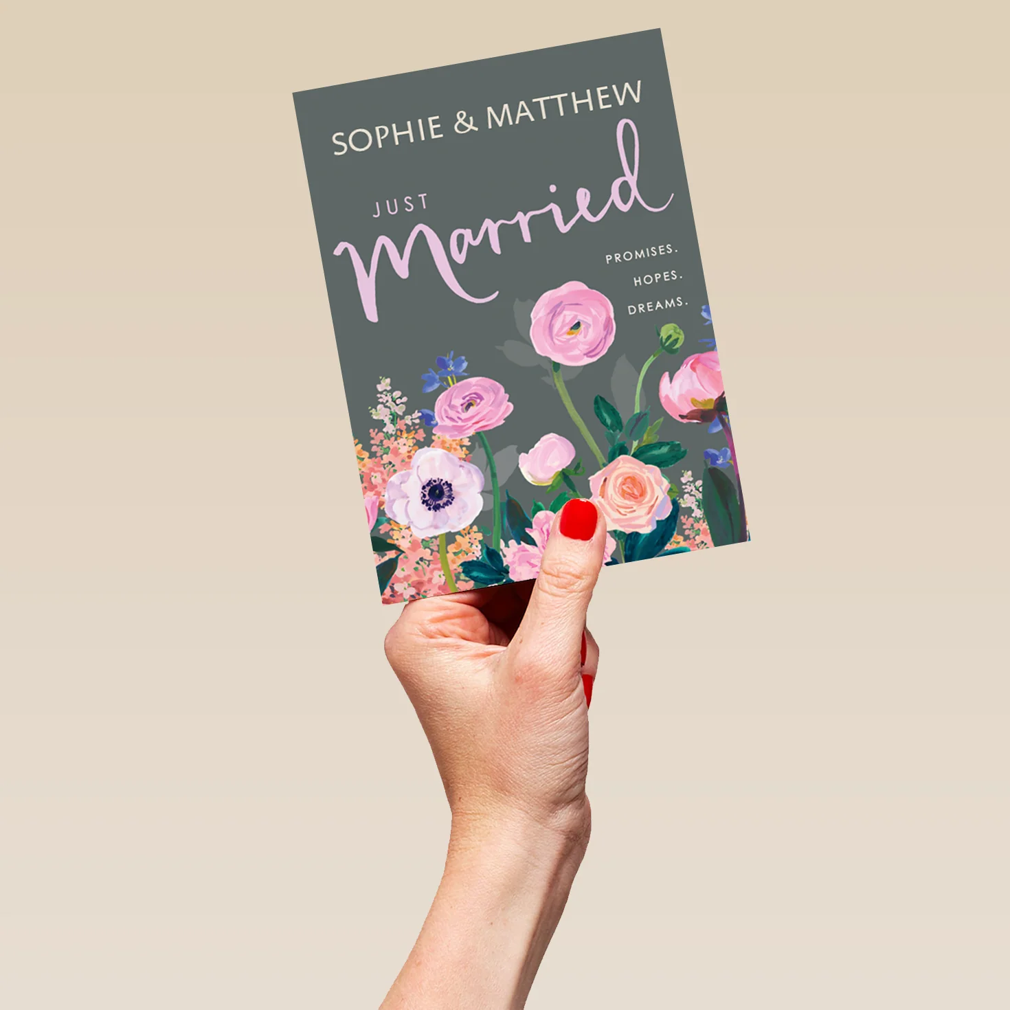 Personalised Editable Floral Wedding Congratulations Card - Image 5
