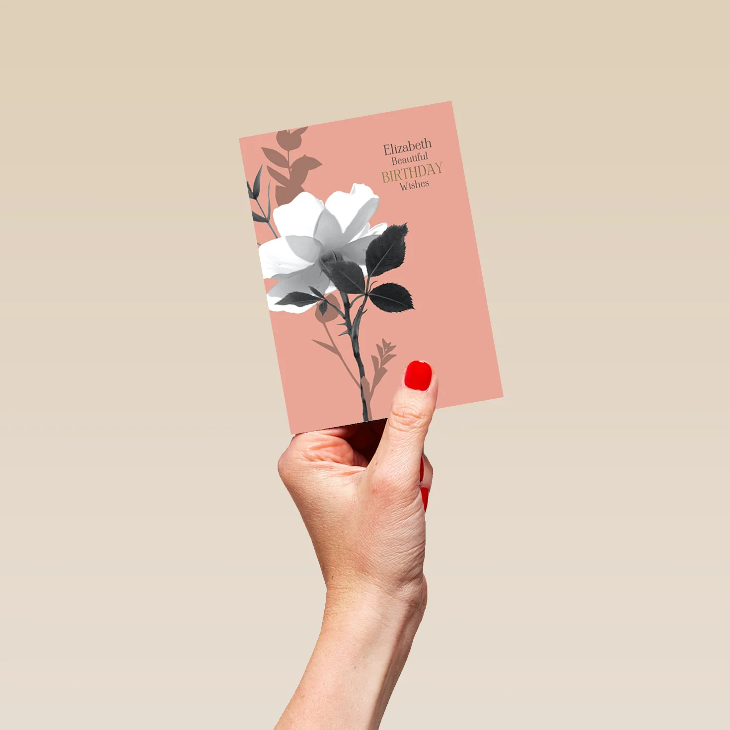 Personalised Editable Flower Beautiful Birthday Wishes Card - Image 4