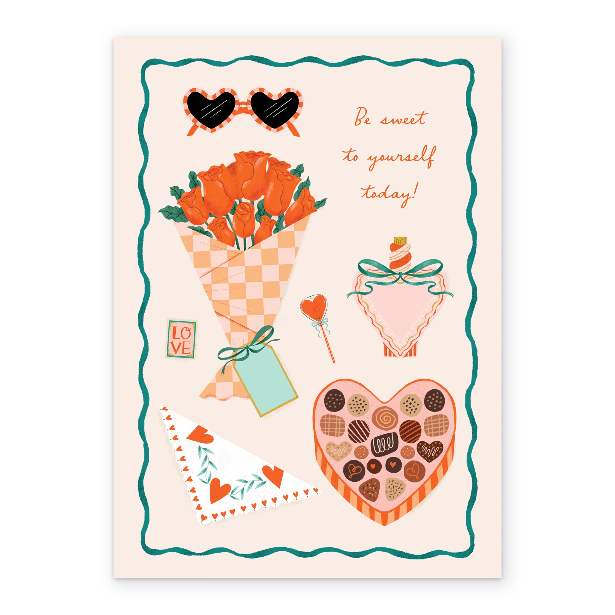 Personalised Editable Flowers & Chocolates Valentine's Day Card - Image 2