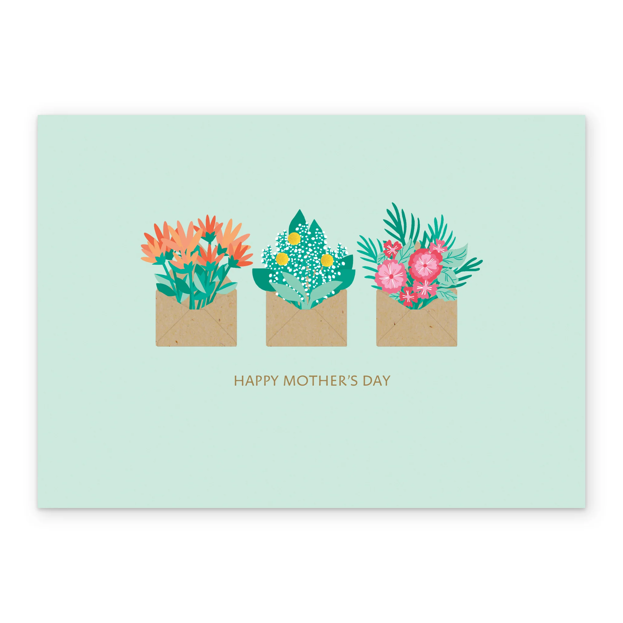 Personalised Editable Flowers in Envelopes Mother's Day Card - Image 2