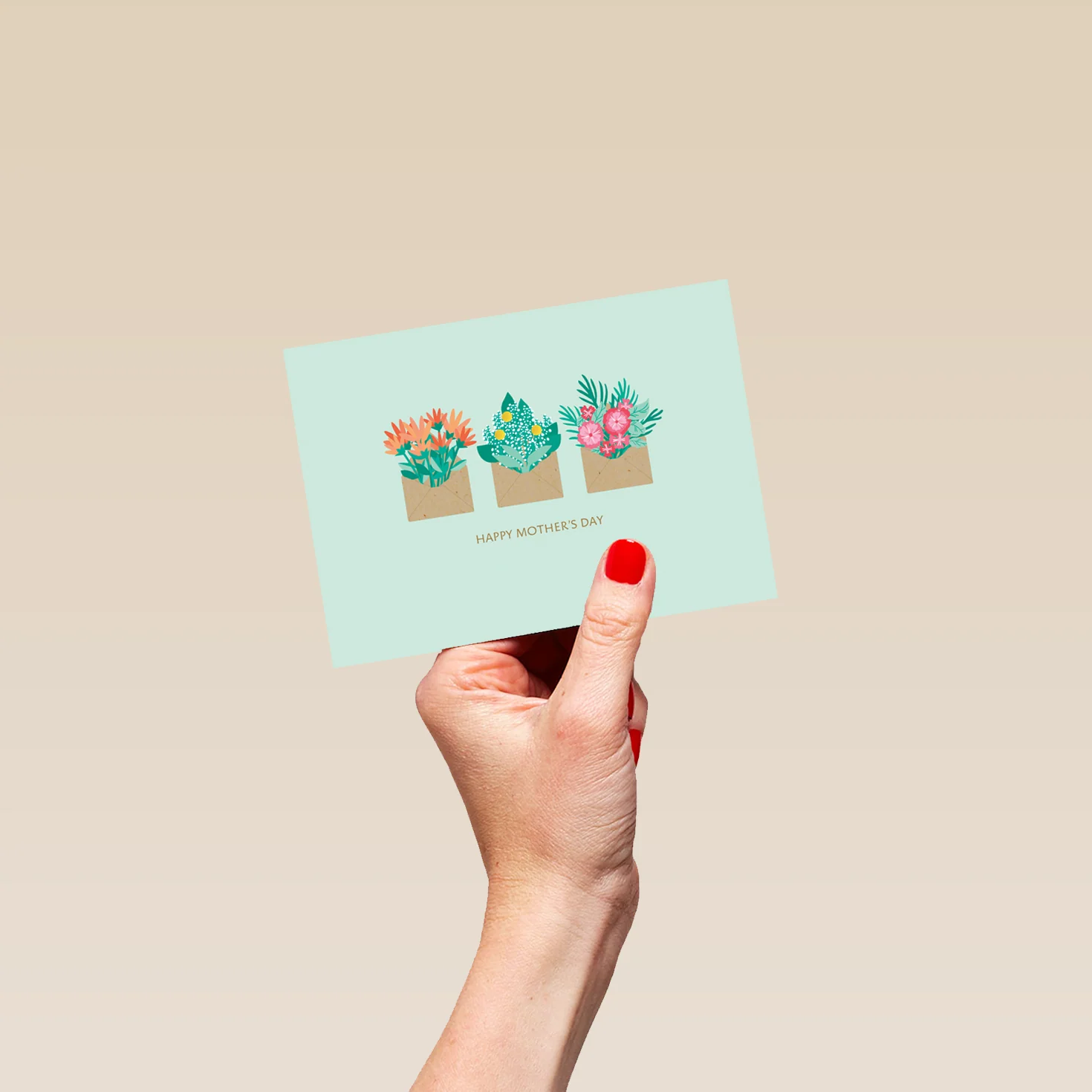 Personalised Editable Flowers in Envelopes Mother's Day Card - Image 4