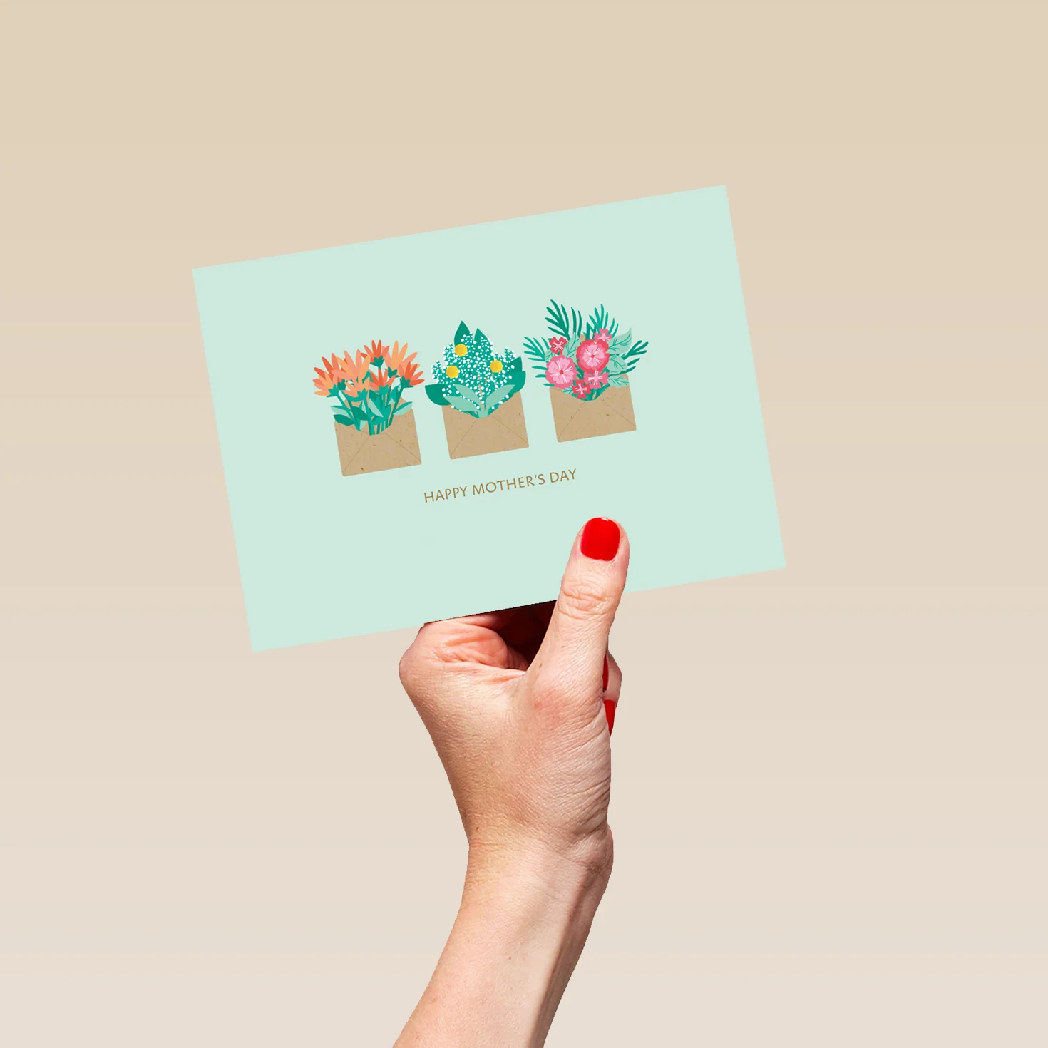 Personalised Editable Flowers in Envelopes Mother's Day Card - Image 5