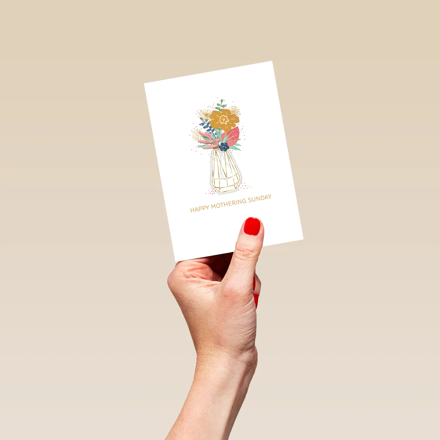 Personalised Editable Flowers in Vase Mother's Day Card - Image 4