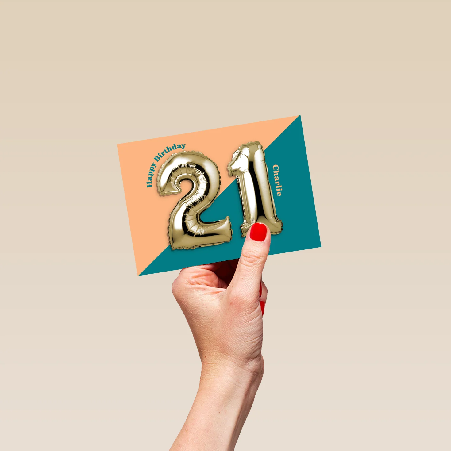 Personalised & Editable Foil Balloon 21st Birthday Card - Image 4