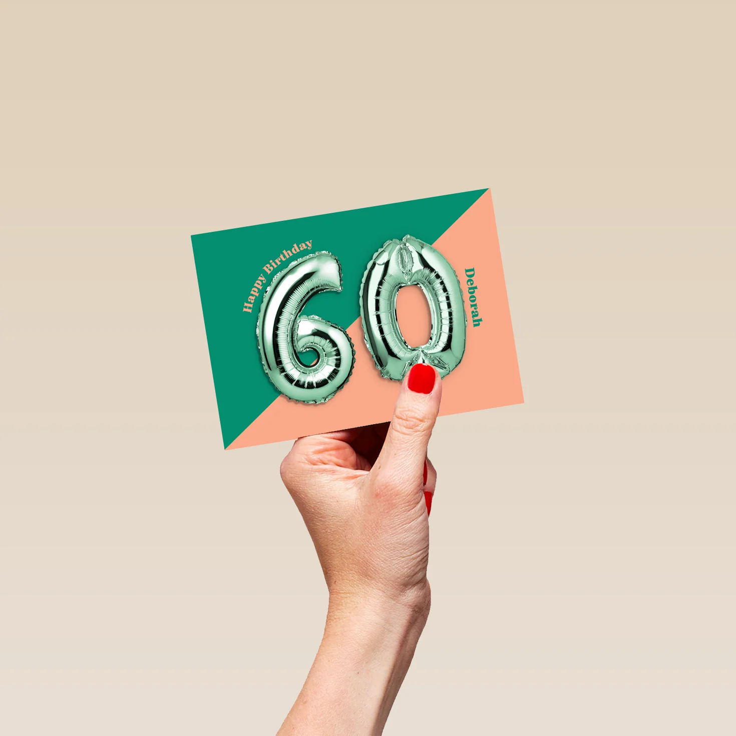 Personalised & Editable Foil Balloon 60th Birthday Card - Image 4
