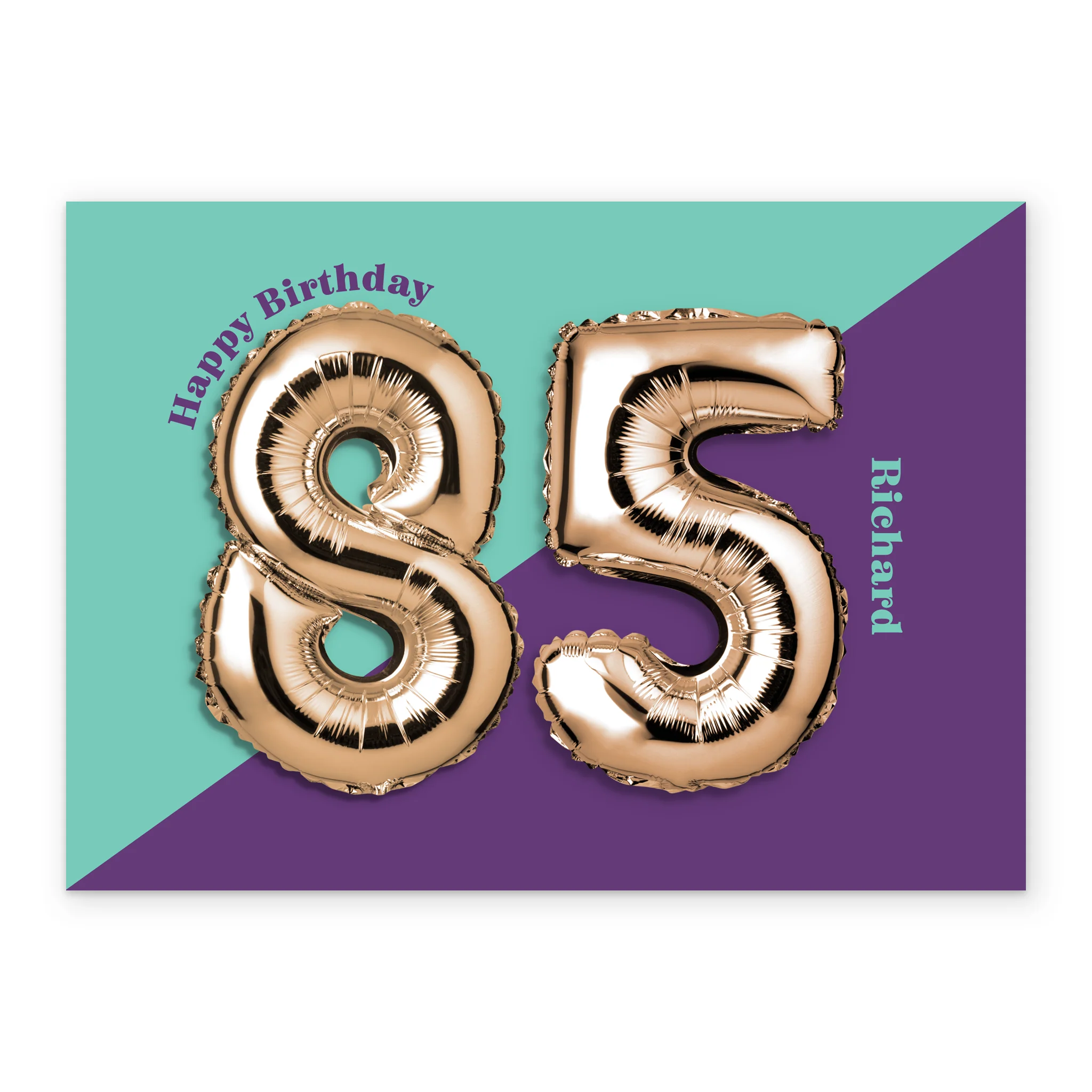 Personalised & Editable Foil Balloon 85th Birthday Card - Image 2