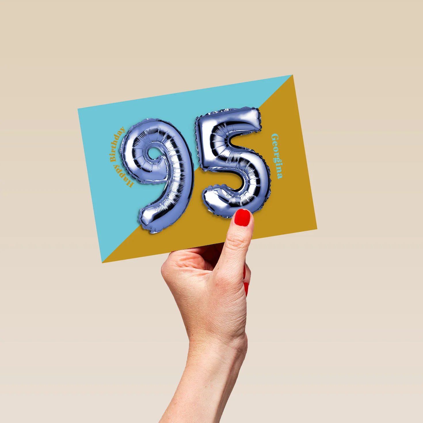 Personalised & Editable Foil Balloon 95th Birthday Card - Image 5