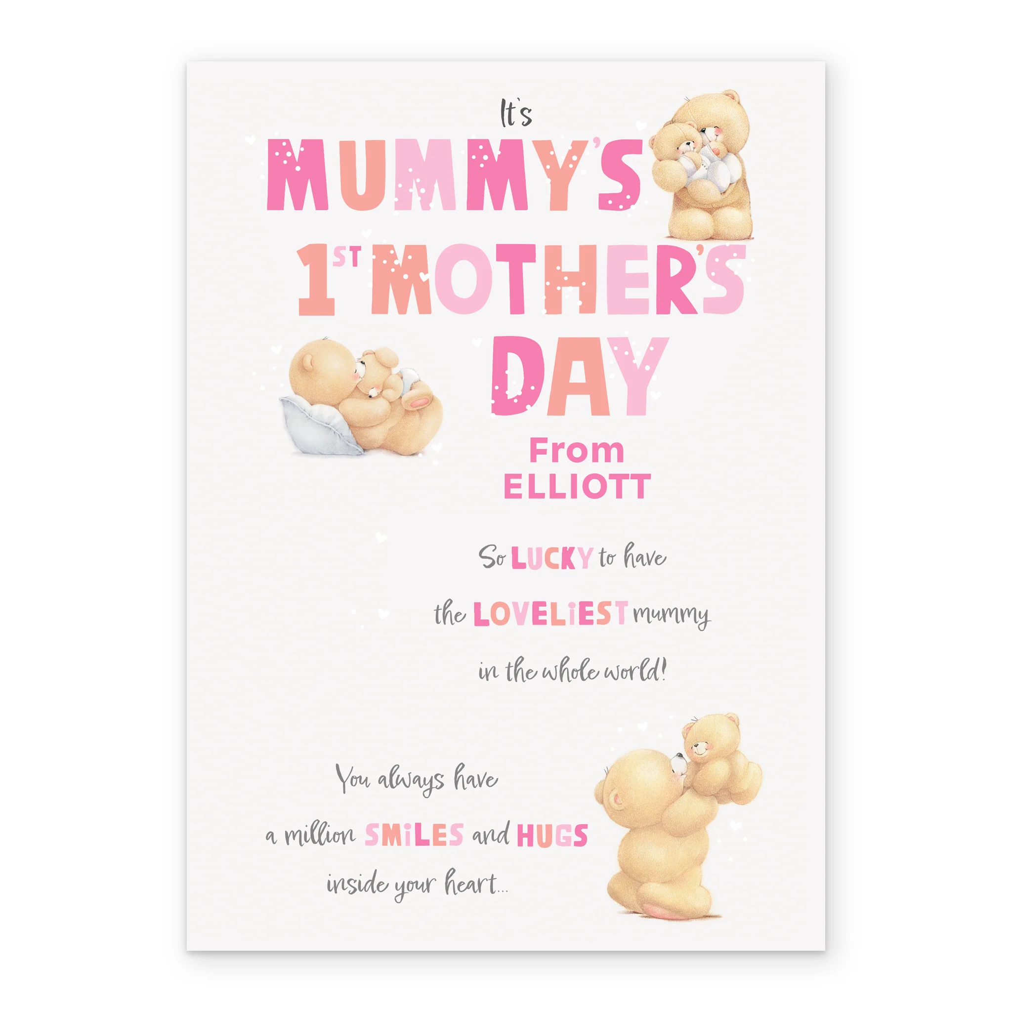 Personalised Editable Forever Friends Bear First Mother's Day Card - Image 2