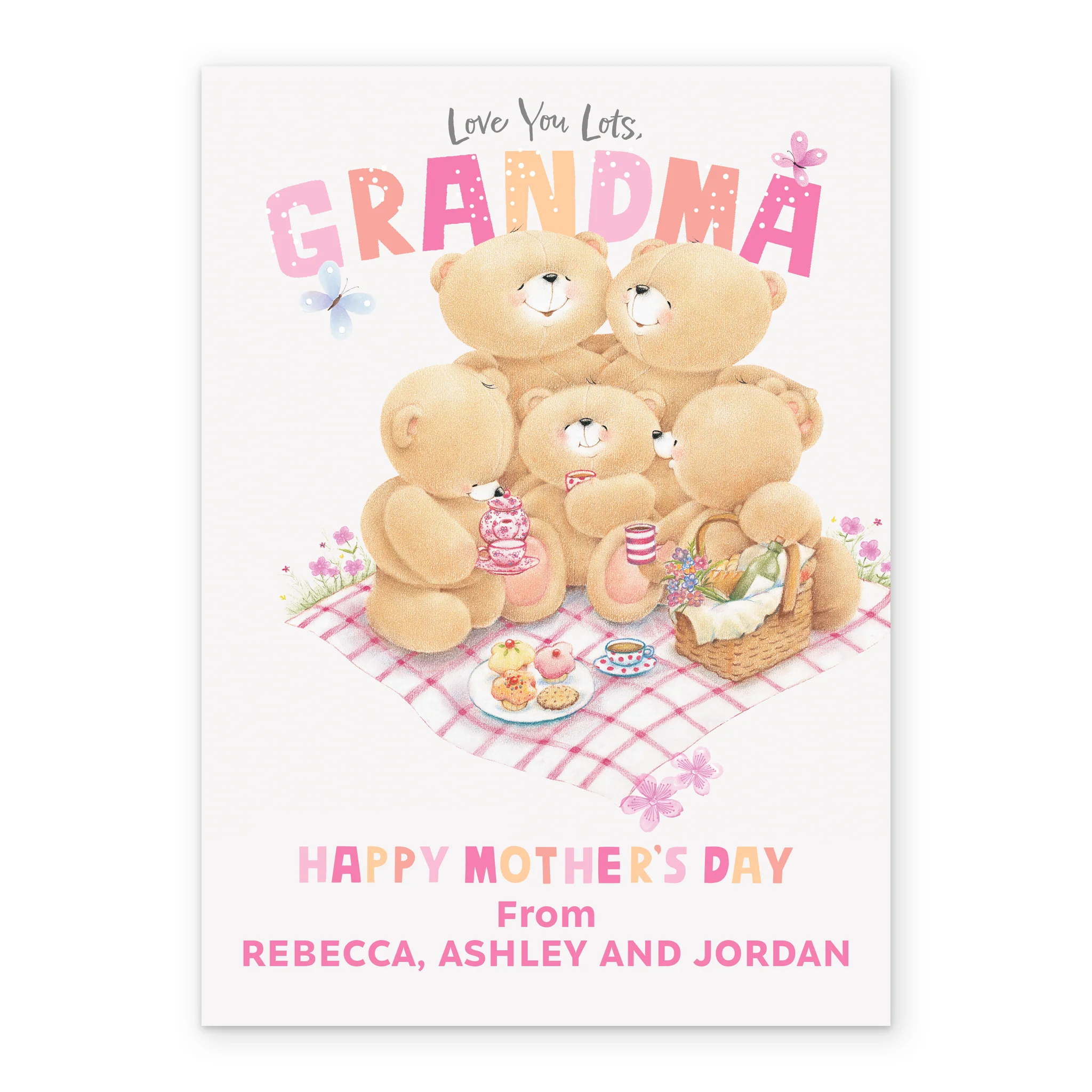 Personalised Editable Forever Friends Bear Mother's Day Card for Grandma - Image 2