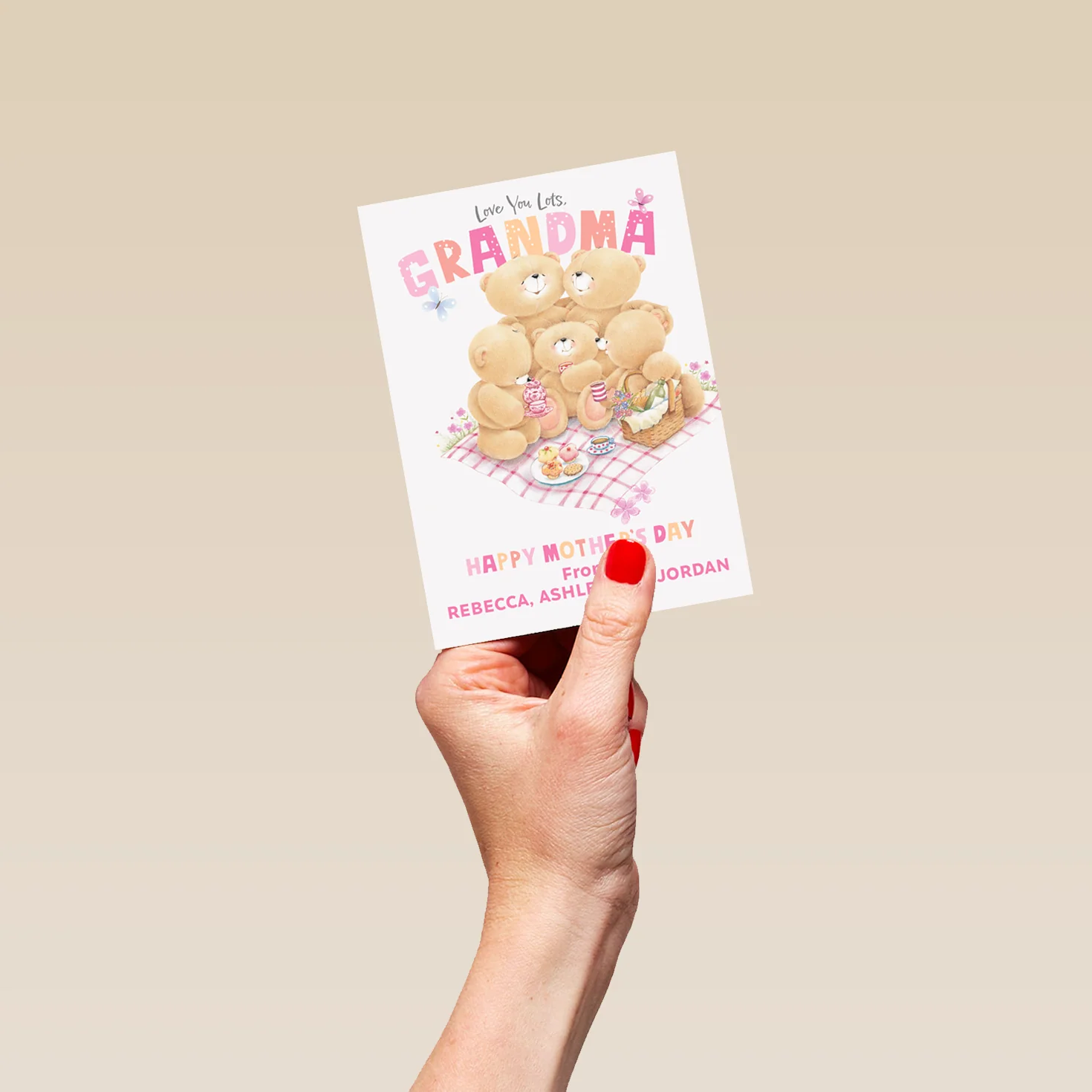 Personalised Editable Forever Friends Bear Mother's Day Card for Grandma - Image 4