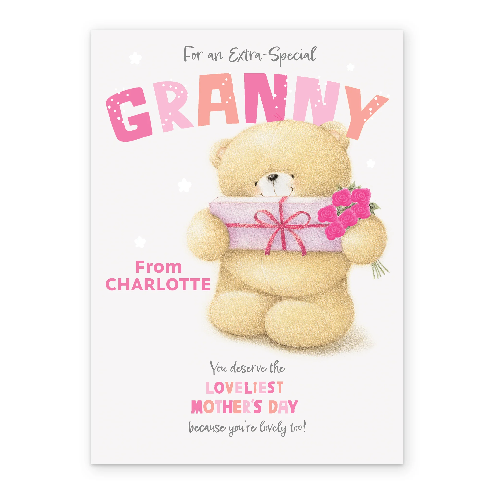 Personalised Editable Forever Friends Bear Mother's Day Card for Granny - Image 2
