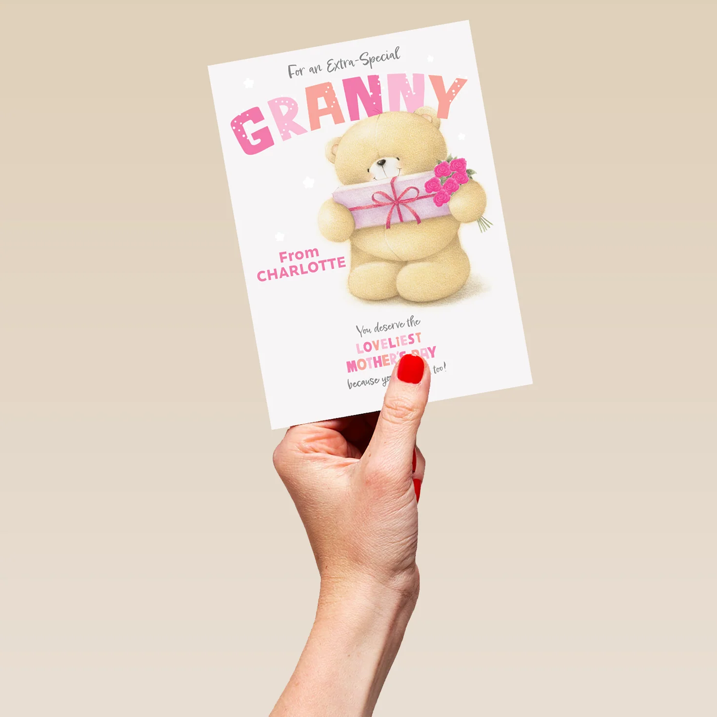 Personalised Editable Forever Friends Bear Mother's Day Card for Granny - Image 5