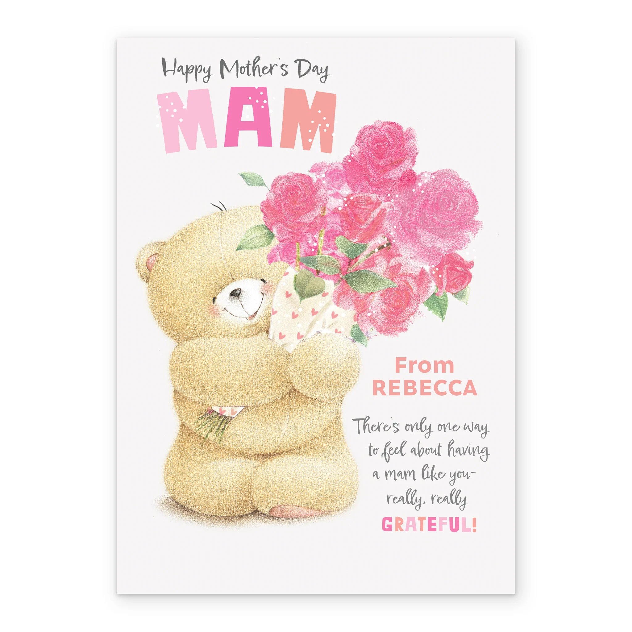 Personalised Editable Forever Friends Bear Mother's Day Card for Mam - Image 2