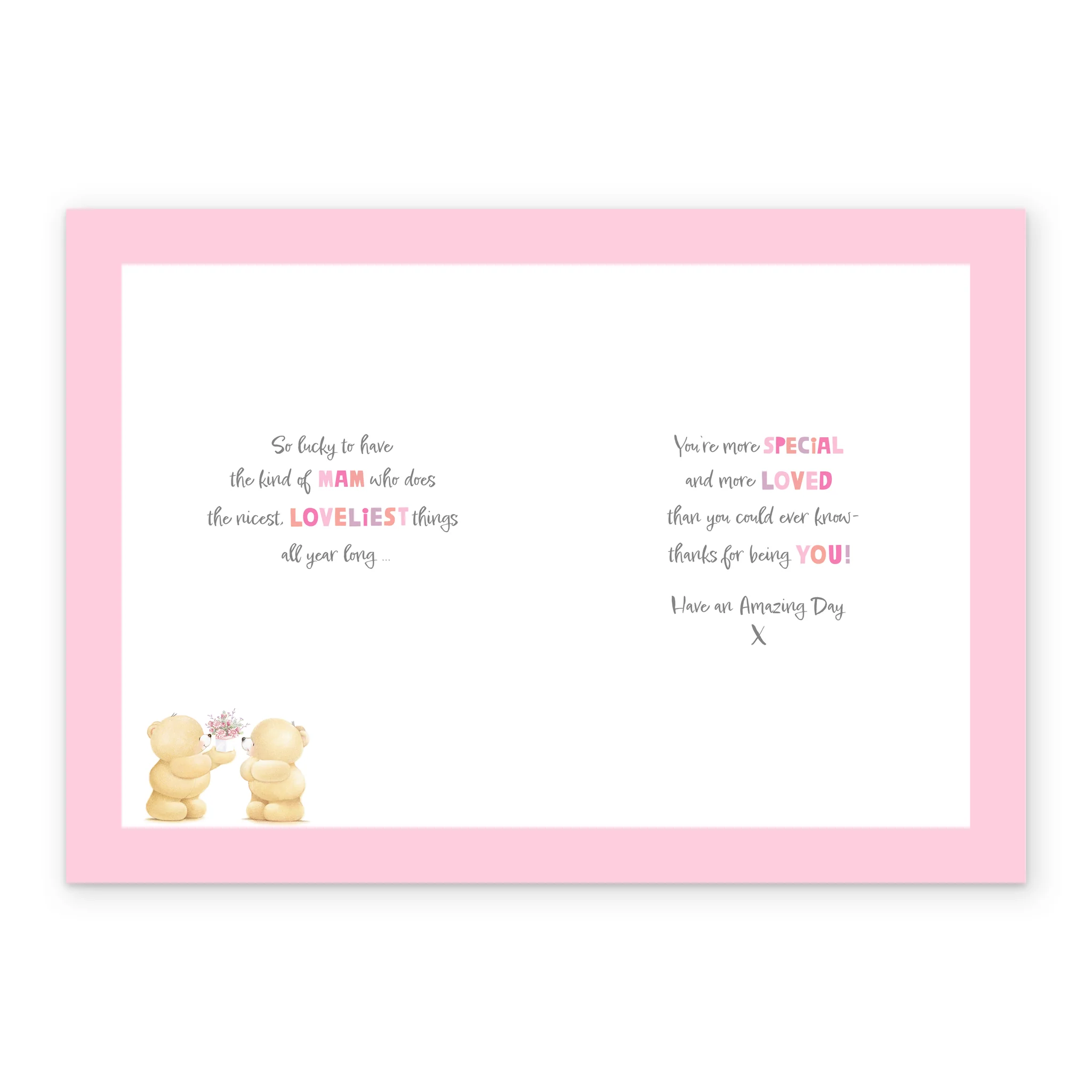 Personalised Editable Forever Friends Bear Mother's Day Card for Mam - Image 3