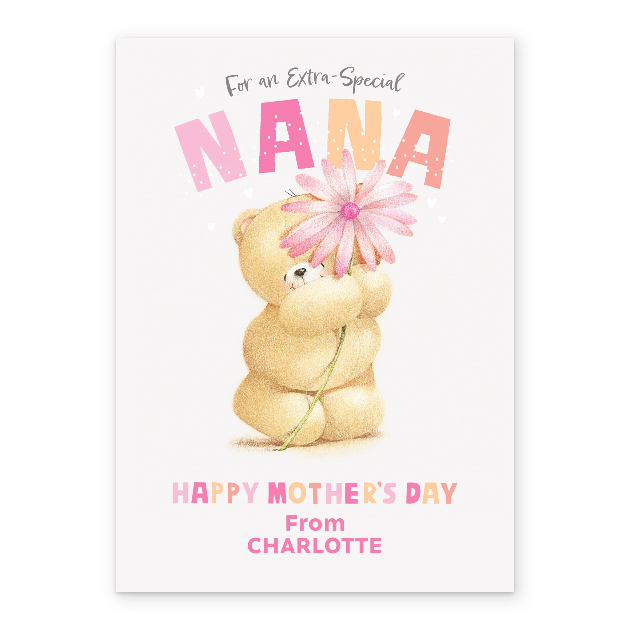 Personalised Editable Forever Friends Bear Mother's Day Card for Nana - Image 2