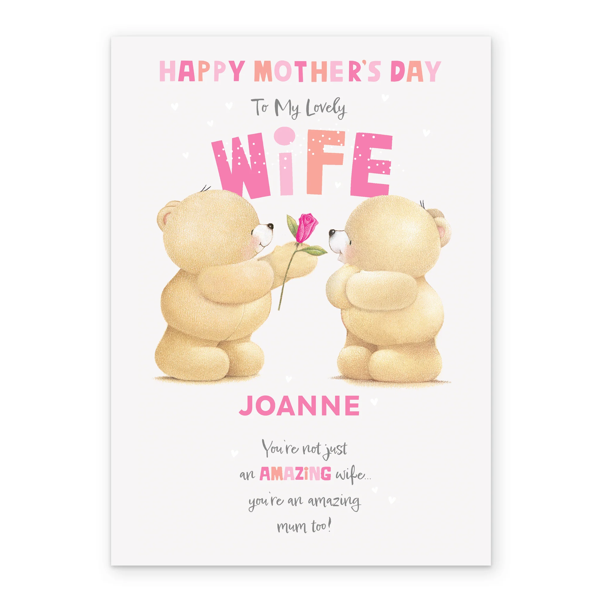 Personalised Editable Forever Friends Bear Mother's Day Card for Wife - Image 2