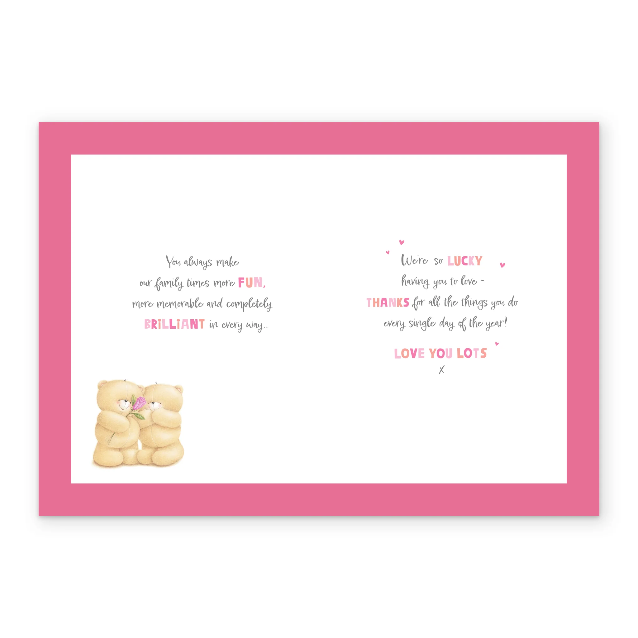 Personalised Editable Forever Friends Bear Mother's Day Card for Wife - Image 3