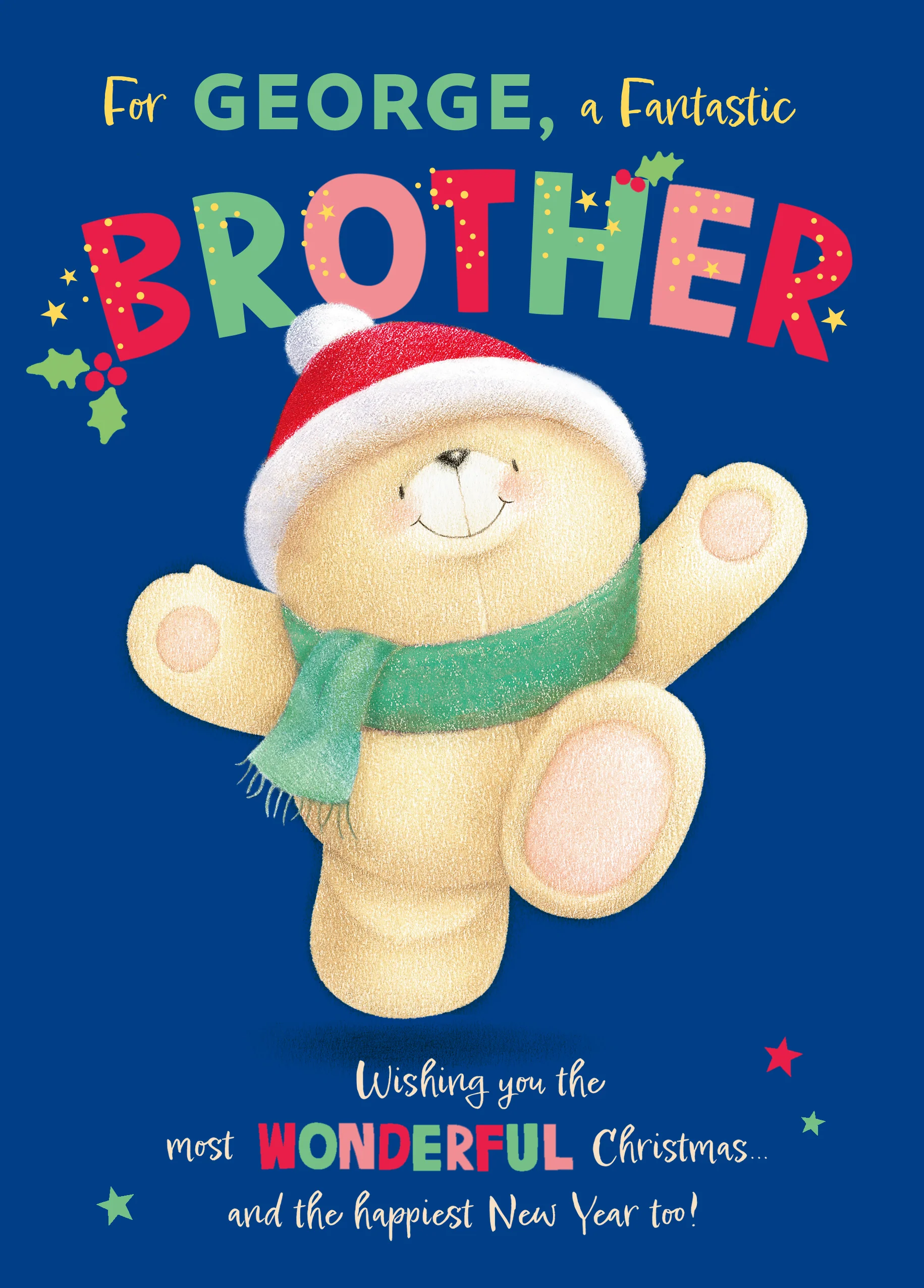 Personalised Editable Forever Friends Christmas Card for Brother