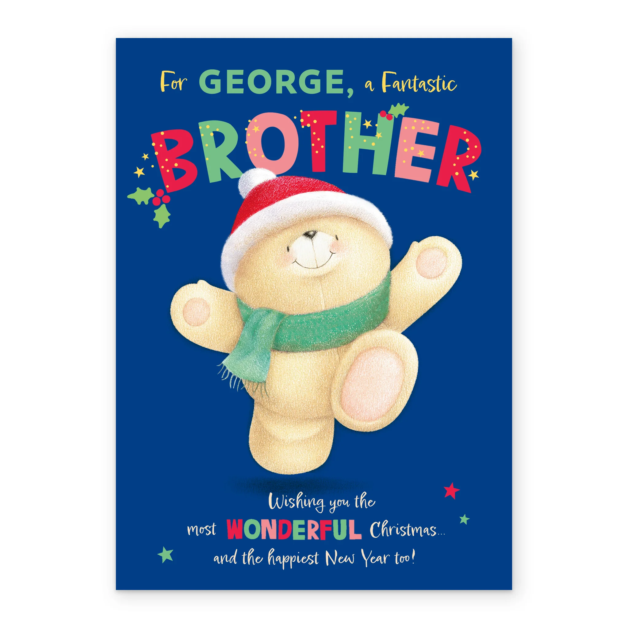 Personalised Editable Forever Friends Christmas Card for Brother - Image 2