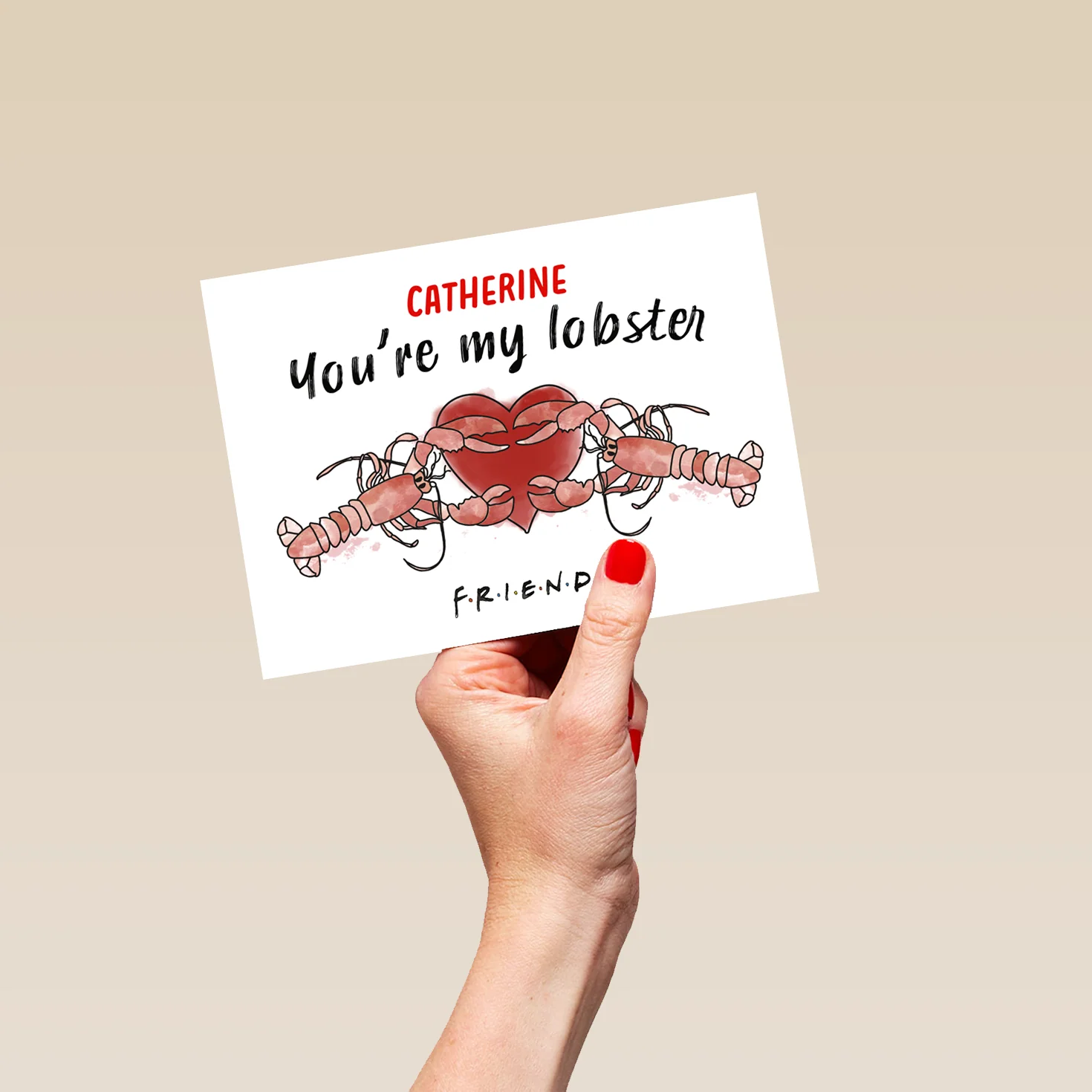 Personalised Editable Friends 'You're My Lobster' Valentine's Day Card - Image 5