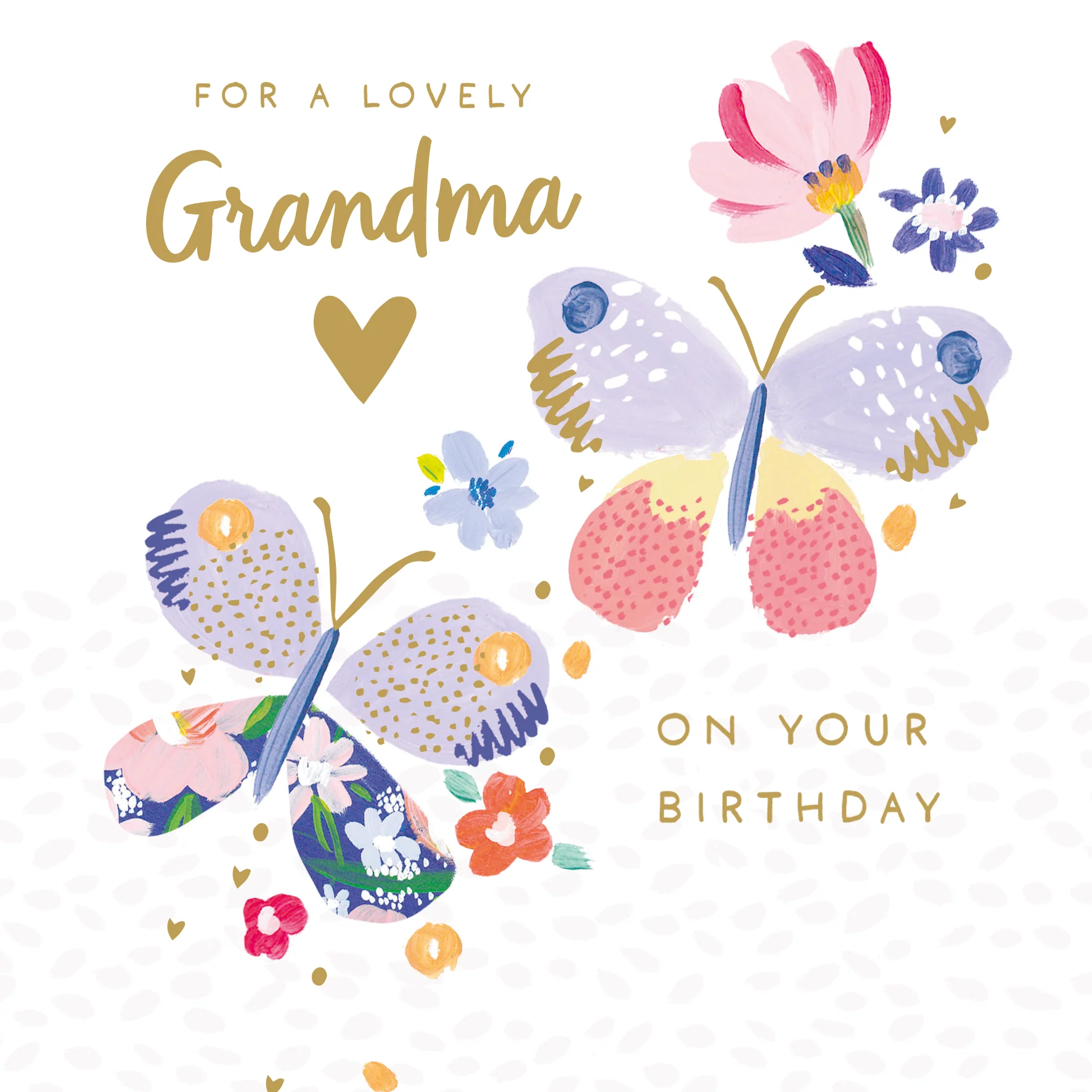 Personalised Editable Fun Butterflies Birthday Card for Grandma