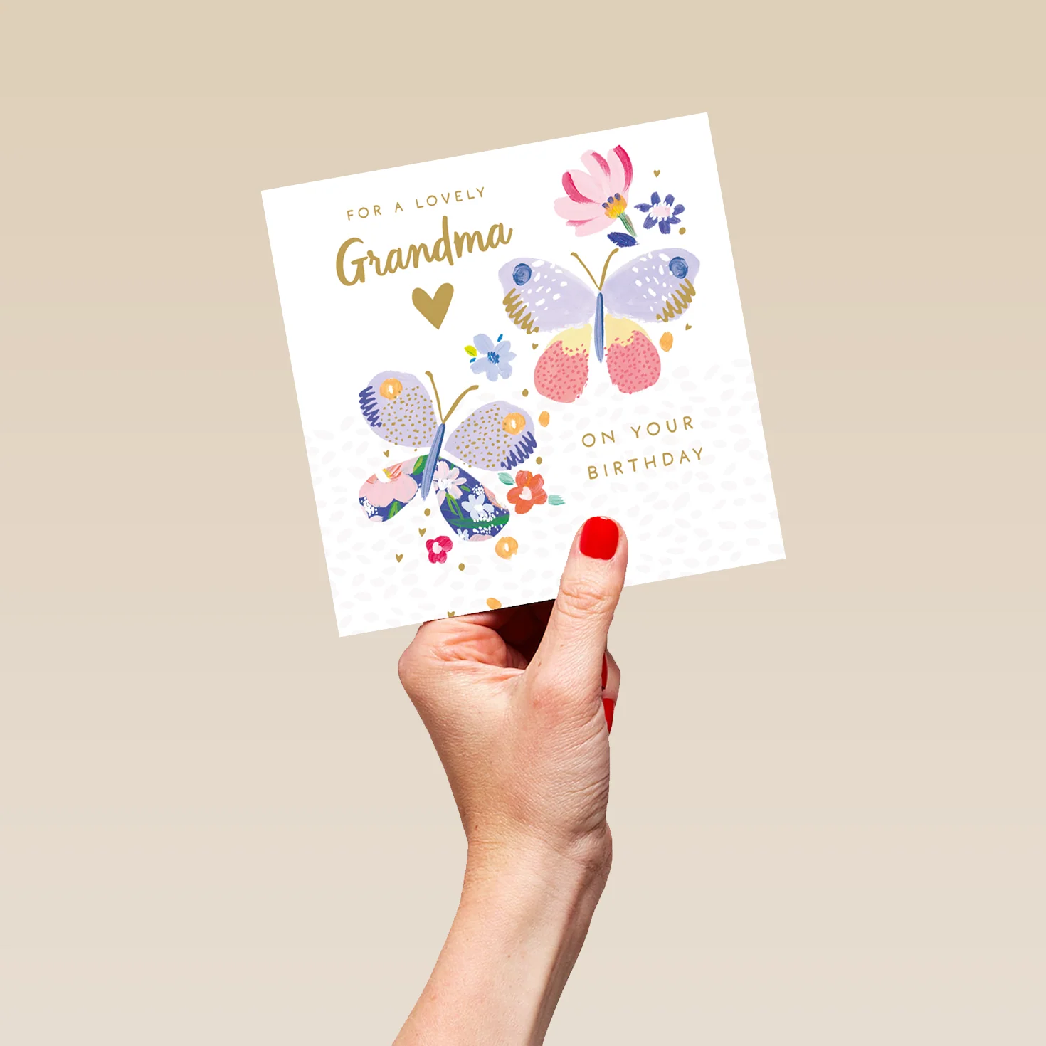 Personalised Editable Fun Butterflies Birthday Card for Grandma - Image 5
