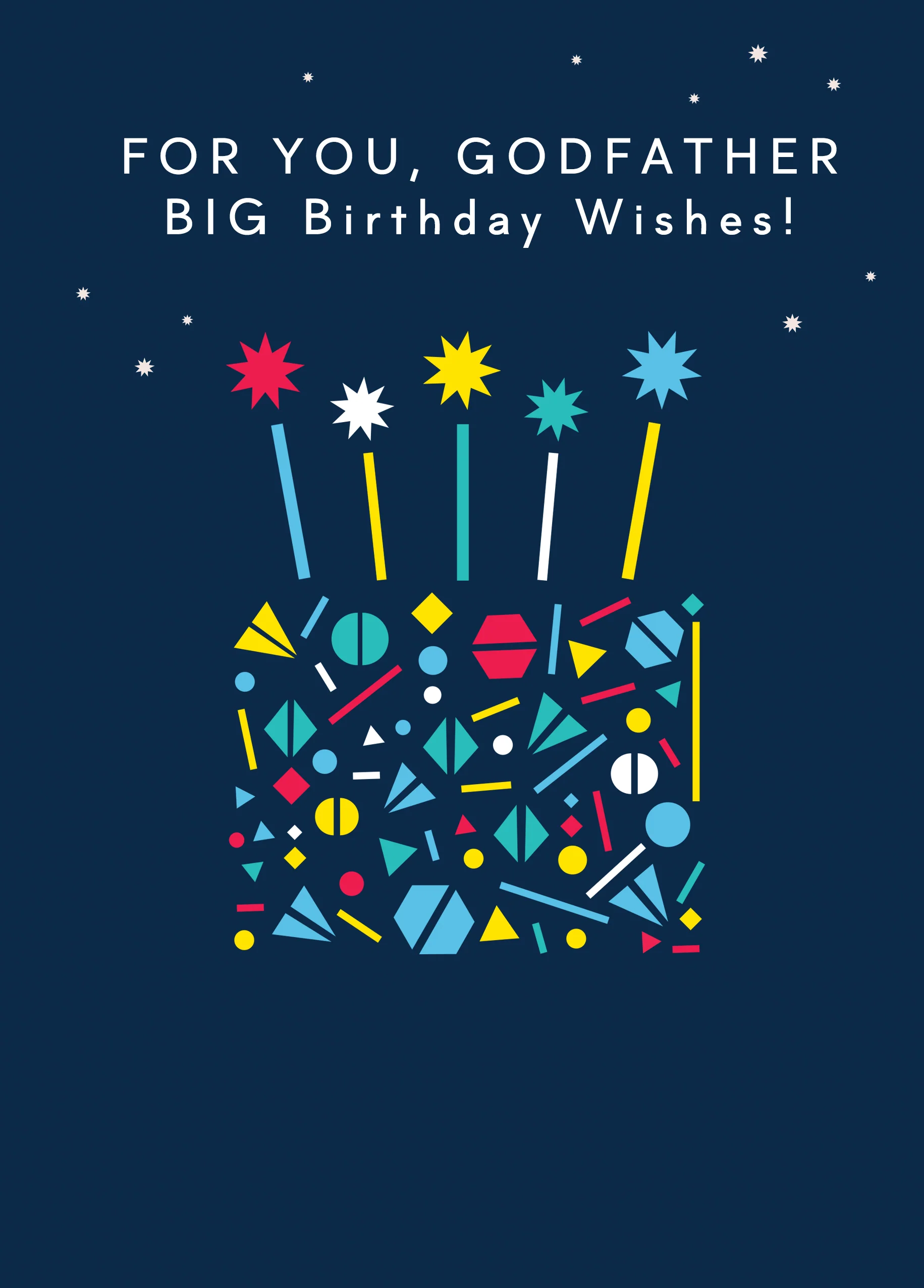 Personalised & Editable Fun Cake Godfather Birthday Card