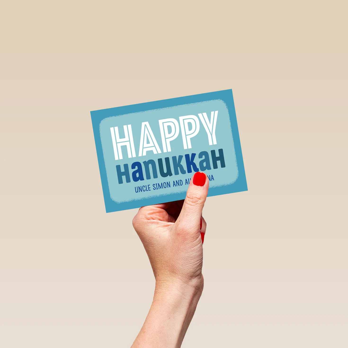 Personalised Editable Fun 'Happy Hanukkah' Festival of Lights Card - Image 4