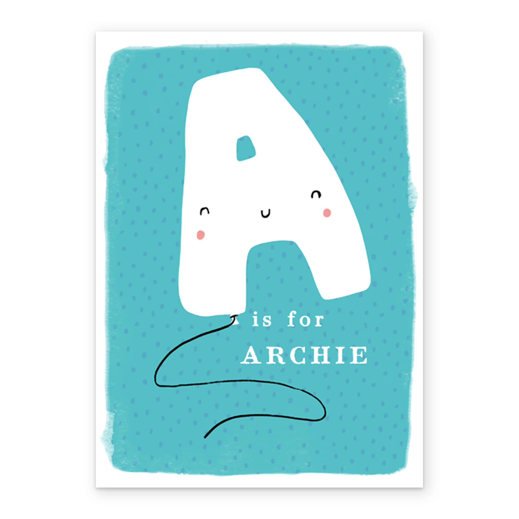 Personalised Editable Fun Letter A Kids Birthday Card - Image 2