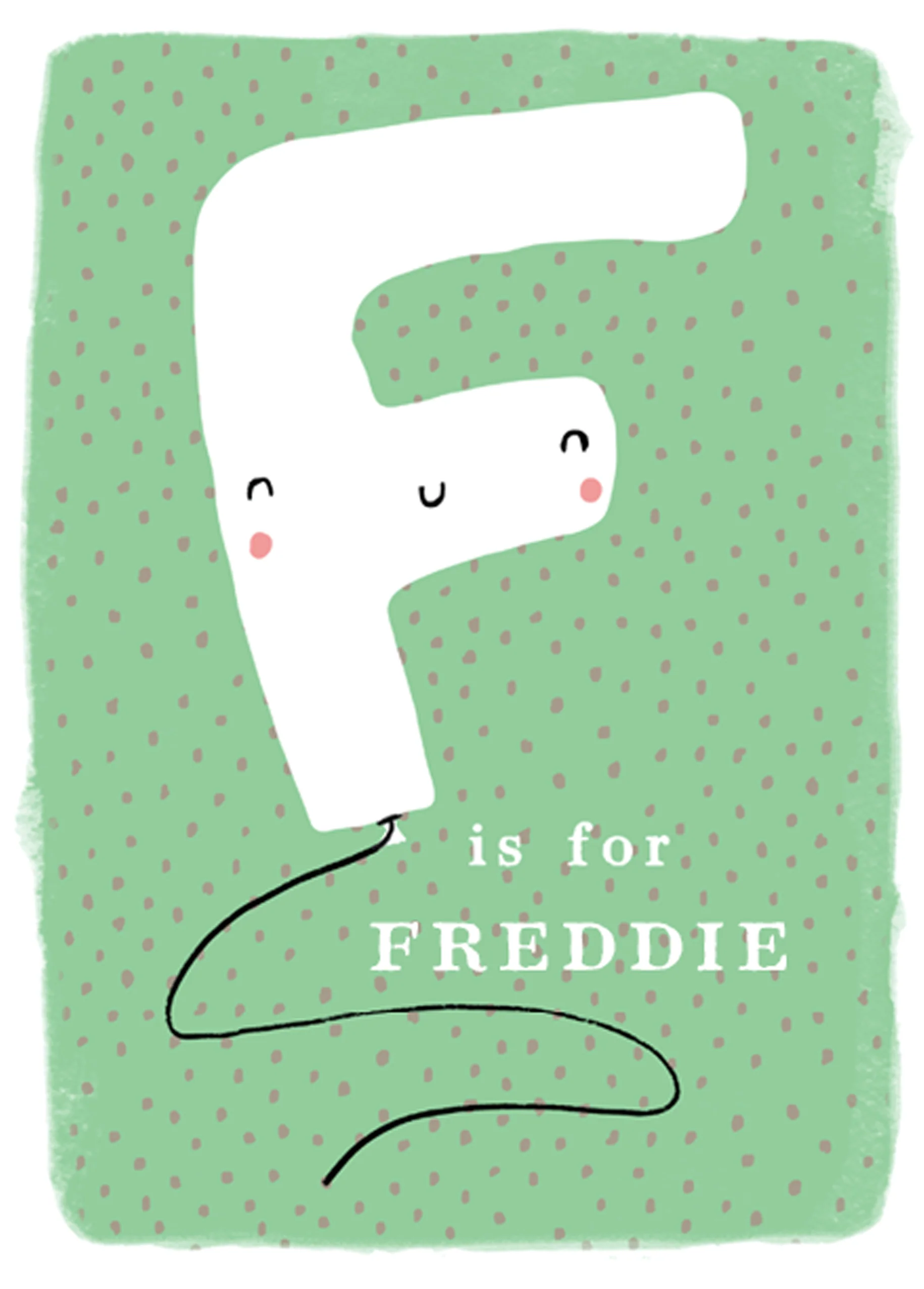 Personalised Editable Fun Letter F Kids Birthday Card