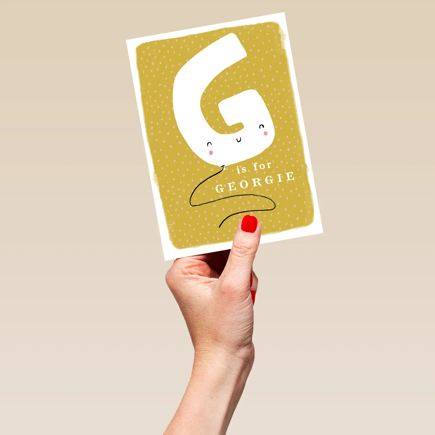 Personalised Editable Fun Letter G Kids Birthday Card - Image 5