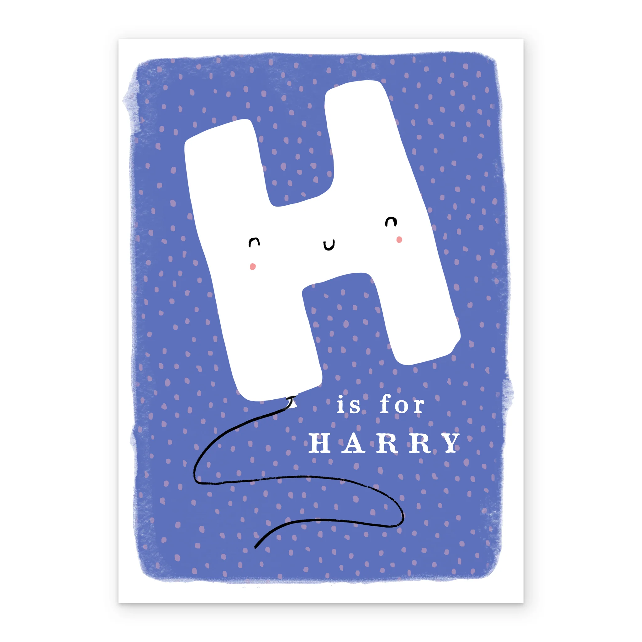 Personalised Editable Fun Letter H Kids Birthday Card - Image 2
