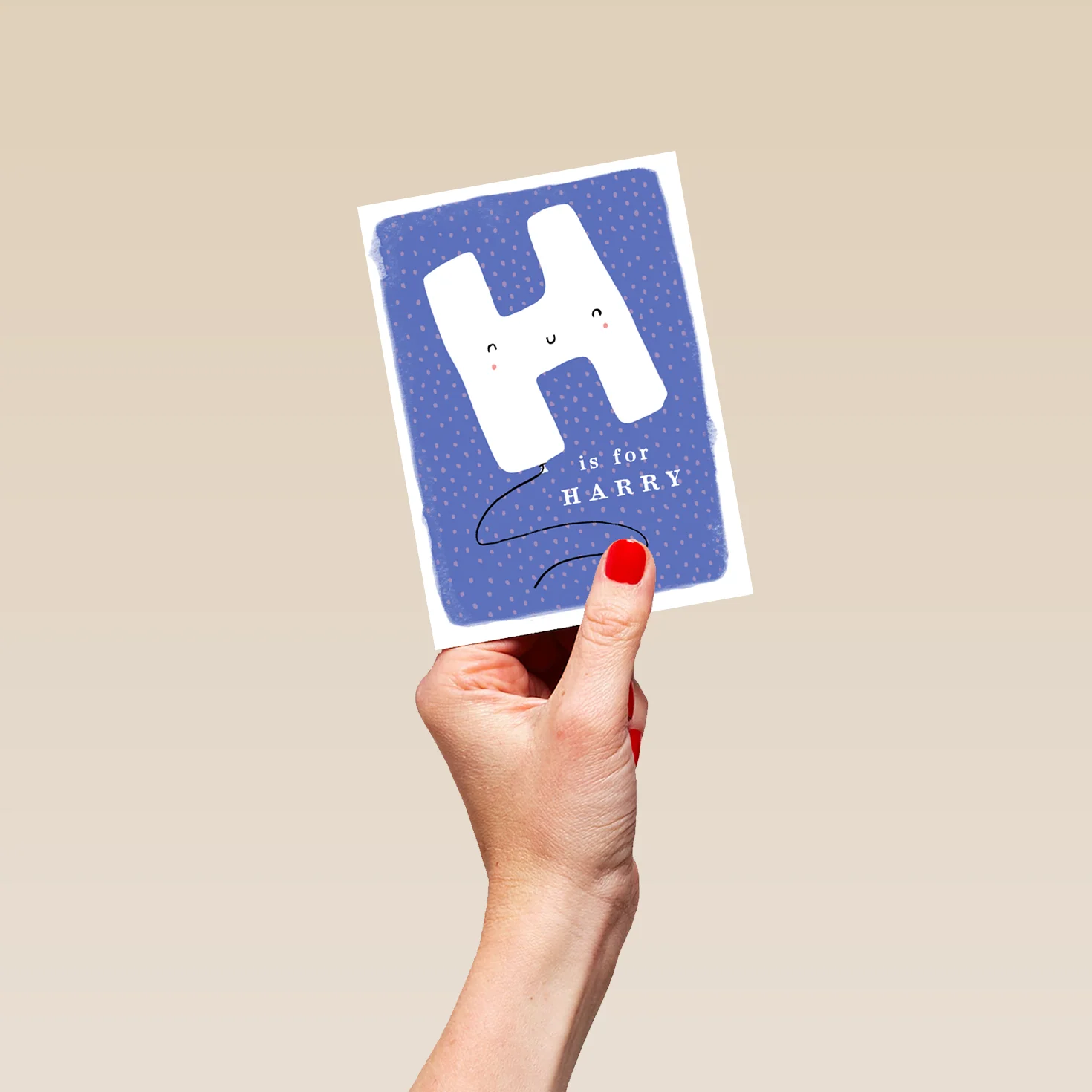 Personalised Editable Fun Letter H Kids Birthday Card - Image 4