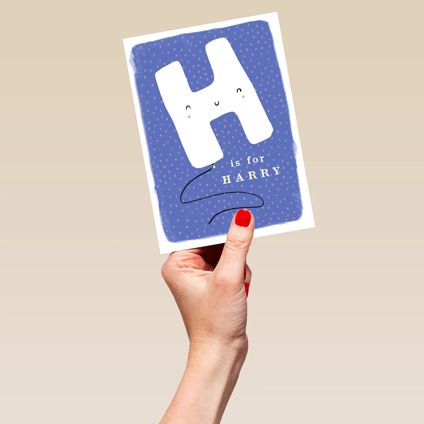 Personalised Editable Fun Letter H Kids Birthday Card - Image 5