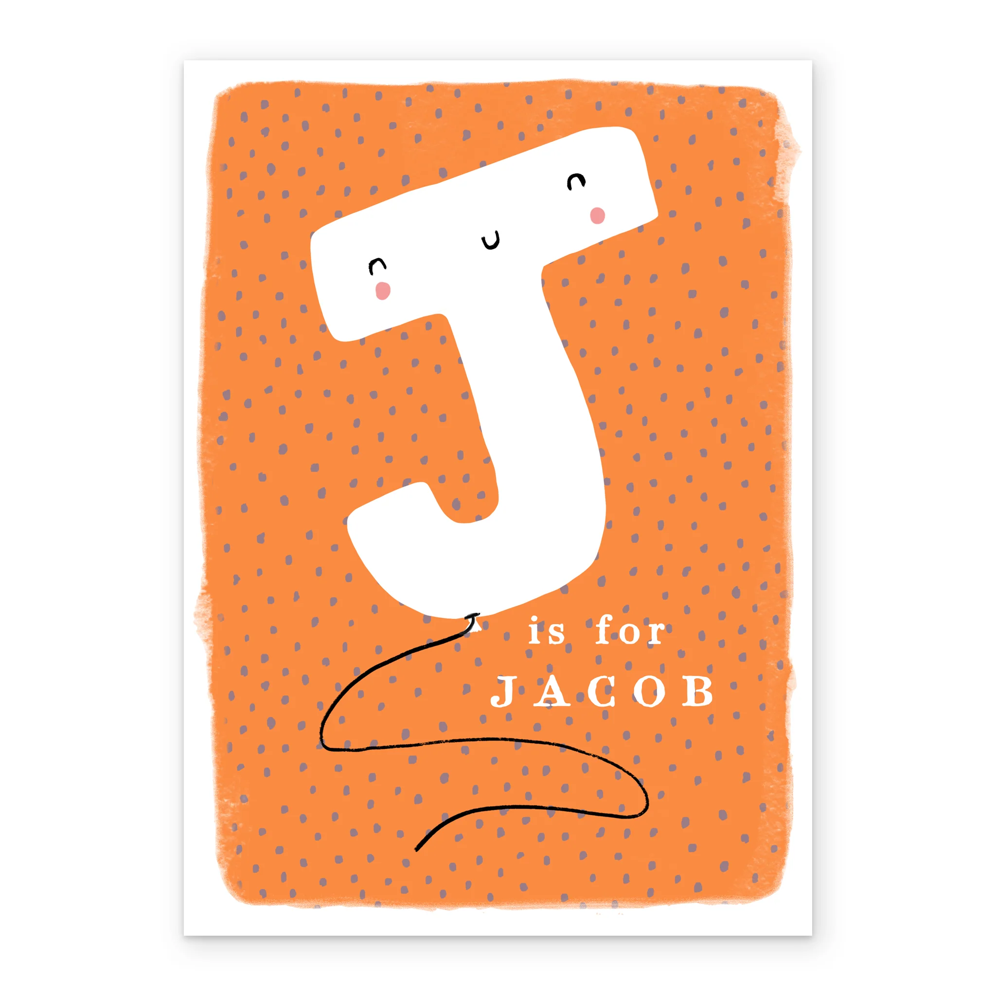 Personalised Editable Fun Letter J Kids Birthday Card - Image 2